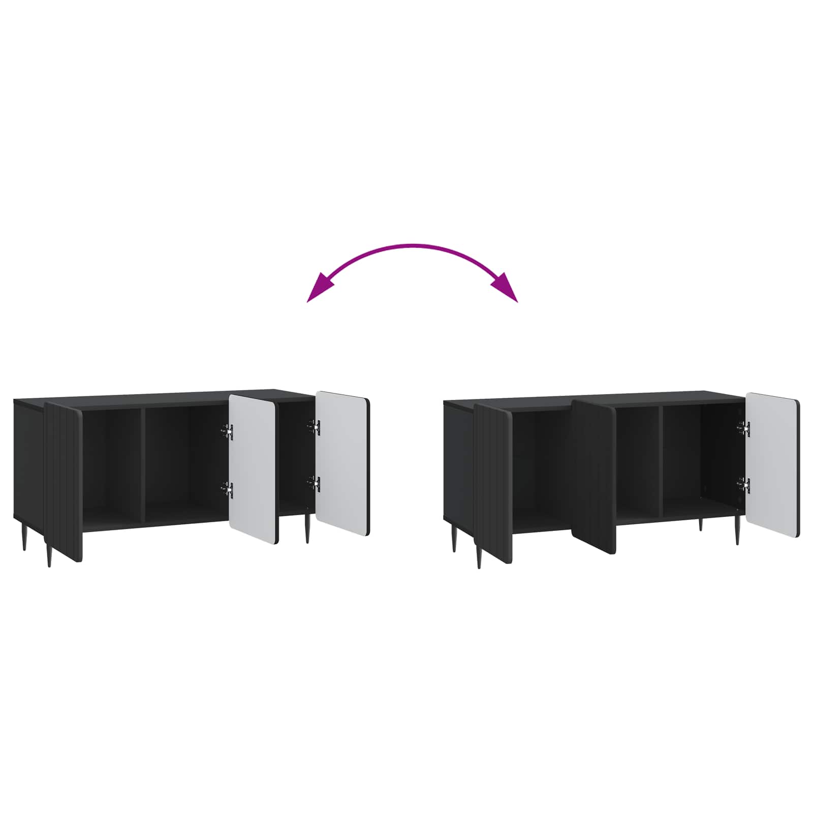 TV-Schränk Schwarz 99 x 34,5 x 52 cm Holzwerkstoff