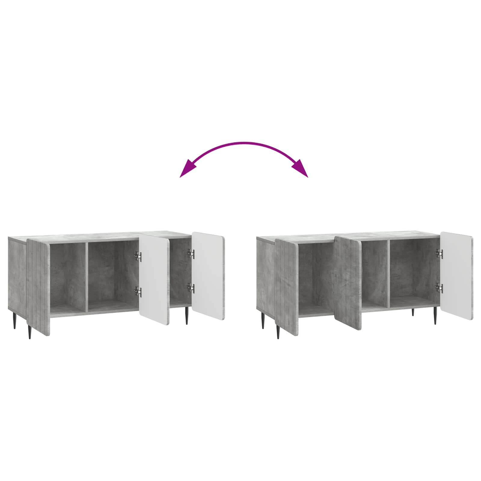 TV-Schränk Betongrau 99 x 34,5 x 52 cm Holzwerkstoff