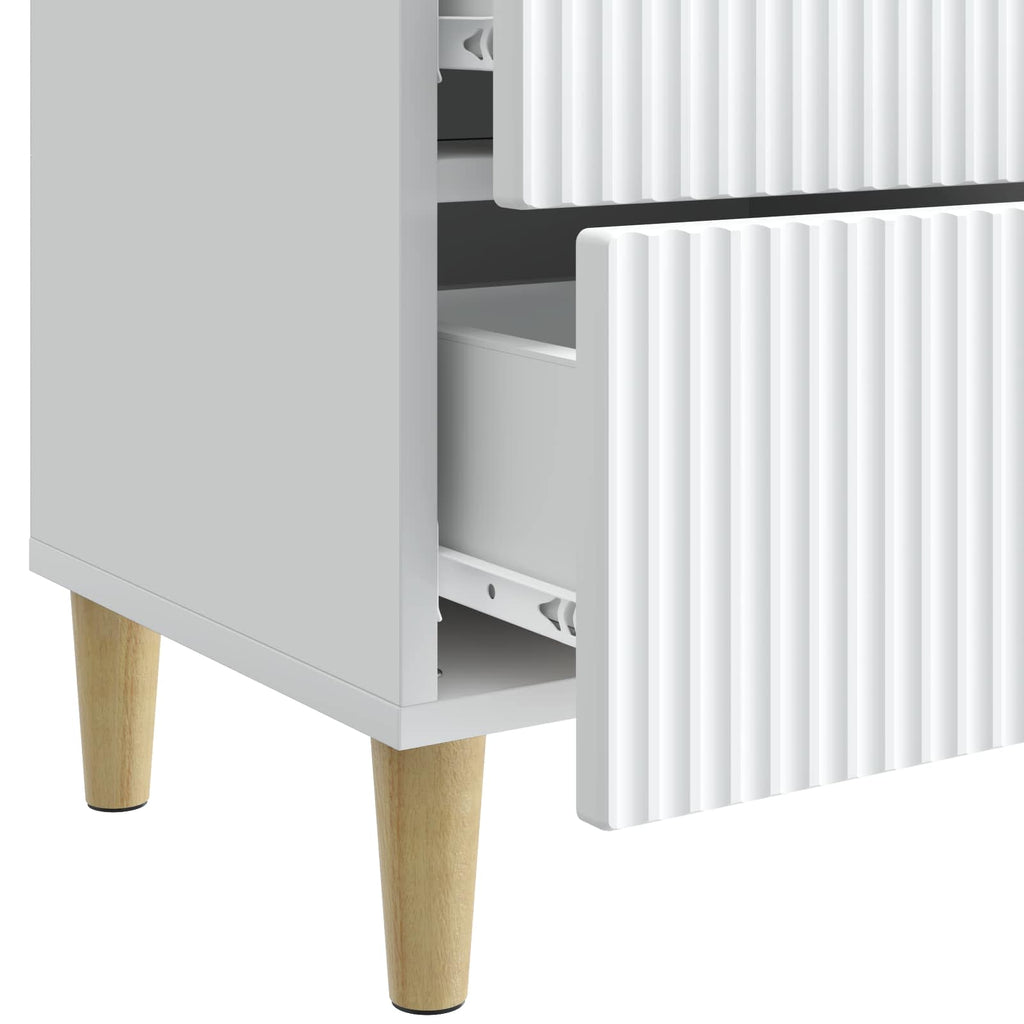 Nachttisch 2 pcs Weiß 43 x 34,5 x 48 cm Holzwerkstoff
