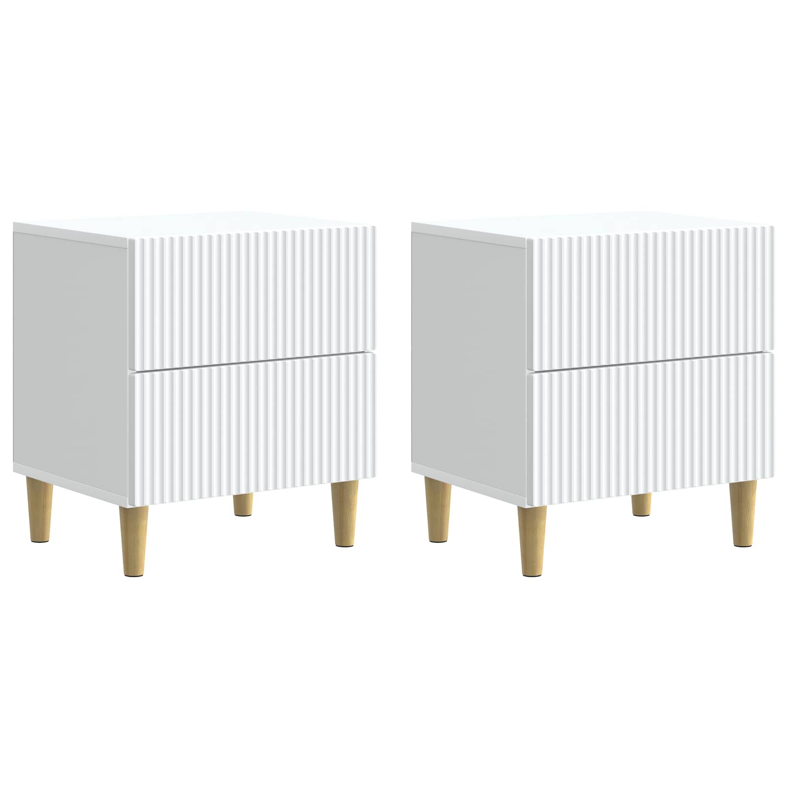 Nachttisch 2 pcs Weiß 43 x 34,5 x 48 cm Holzwerkstoff