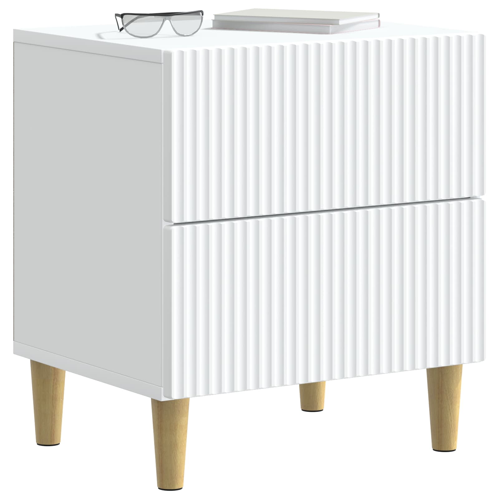 Nachttisch 2 pcs Weiß 43 x 34,5 x 48 cm Holzwerkstoff