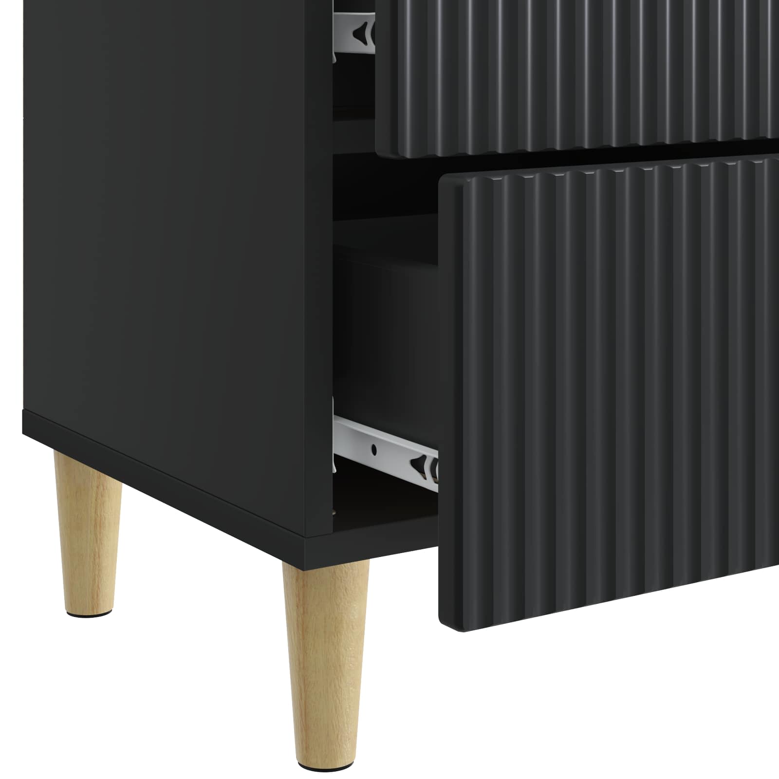 Nachttisch 2 pcs Schwarz 43 x 34,5 x 48 cm Holzwerkstoff