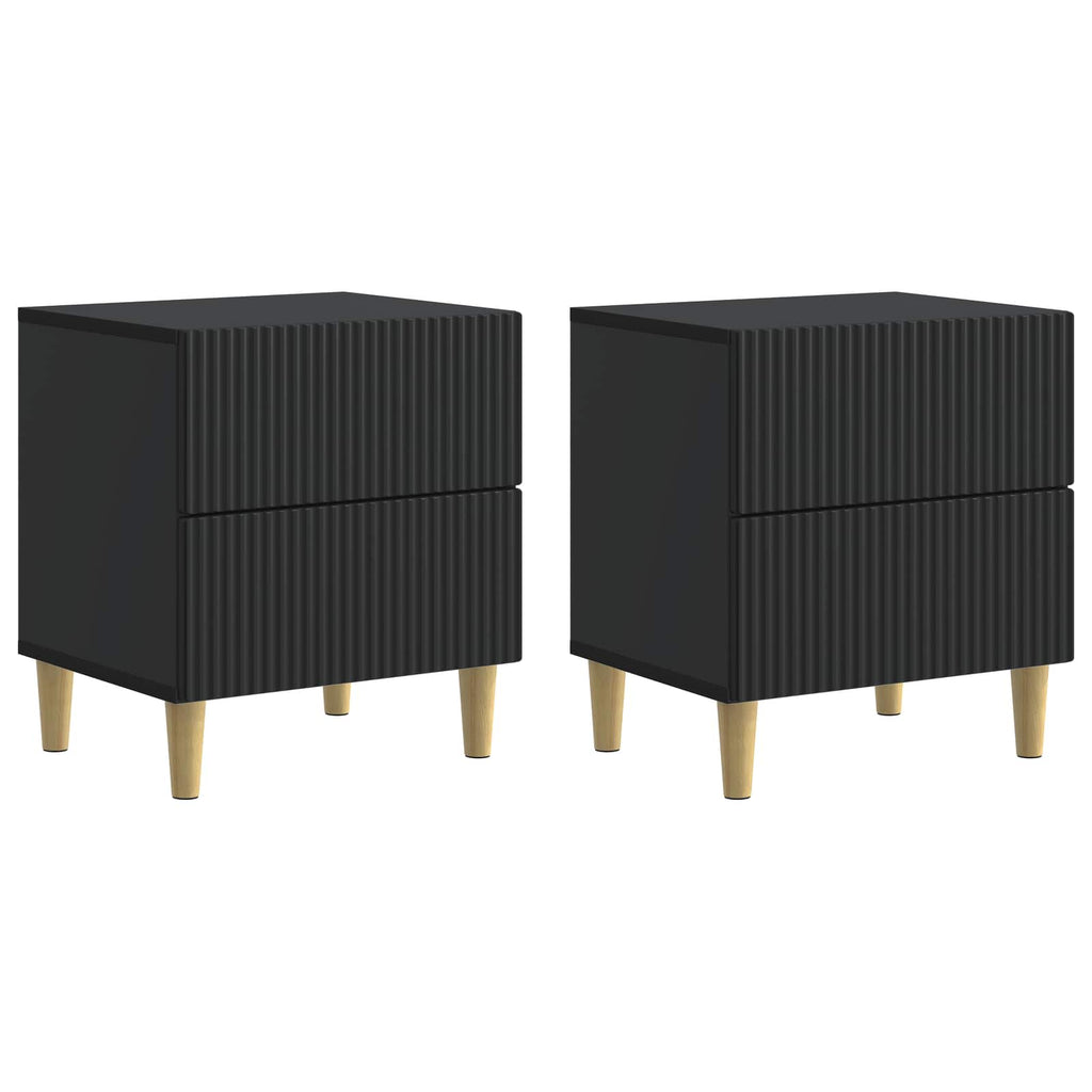 Nachttisch 2 pcs Schwarz 43 x 34,5 x 48 cm Holzwerkstoff