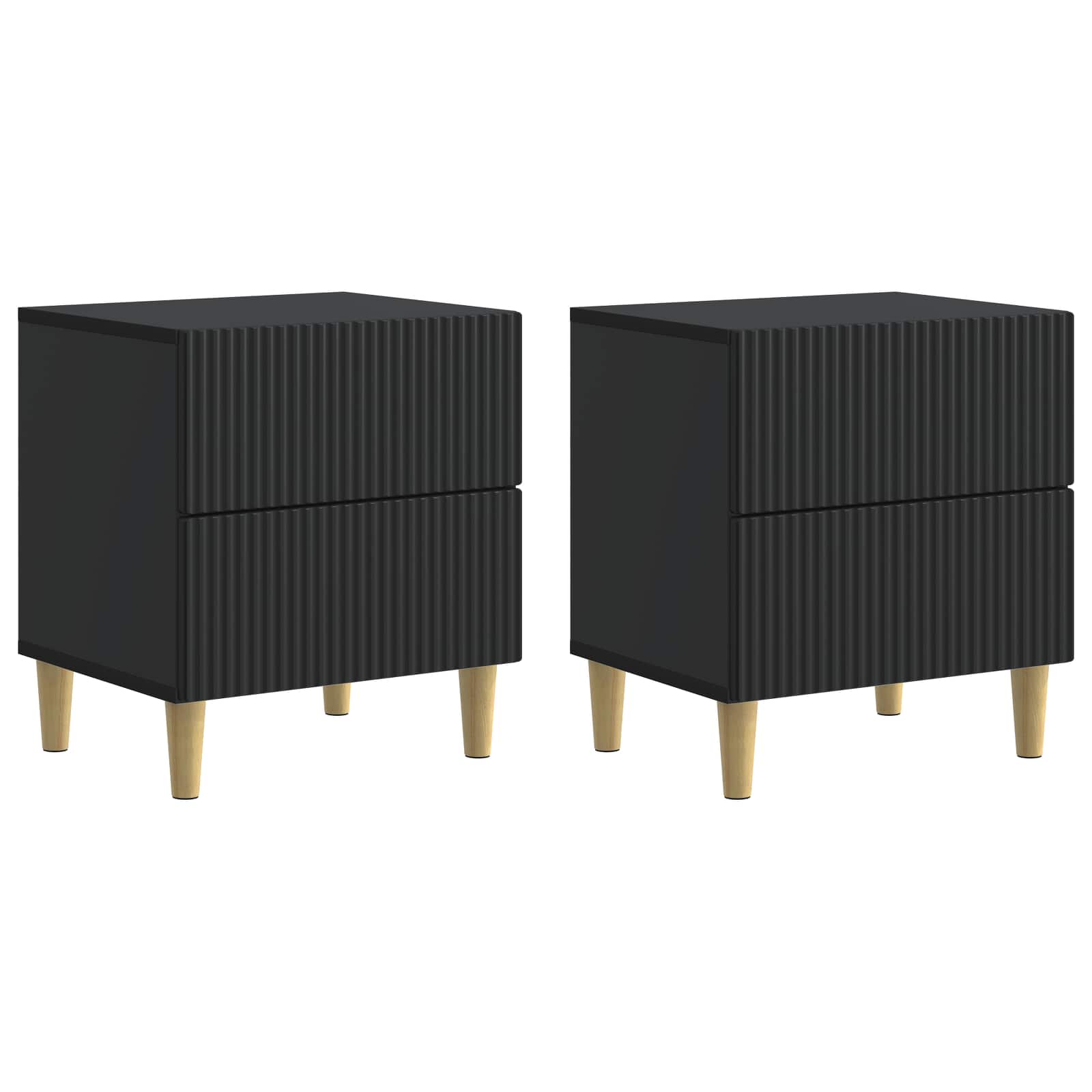 Nachttisch 2 pcs Schwarz 43 x 34,5 x 48 cm Holzwerkstoff