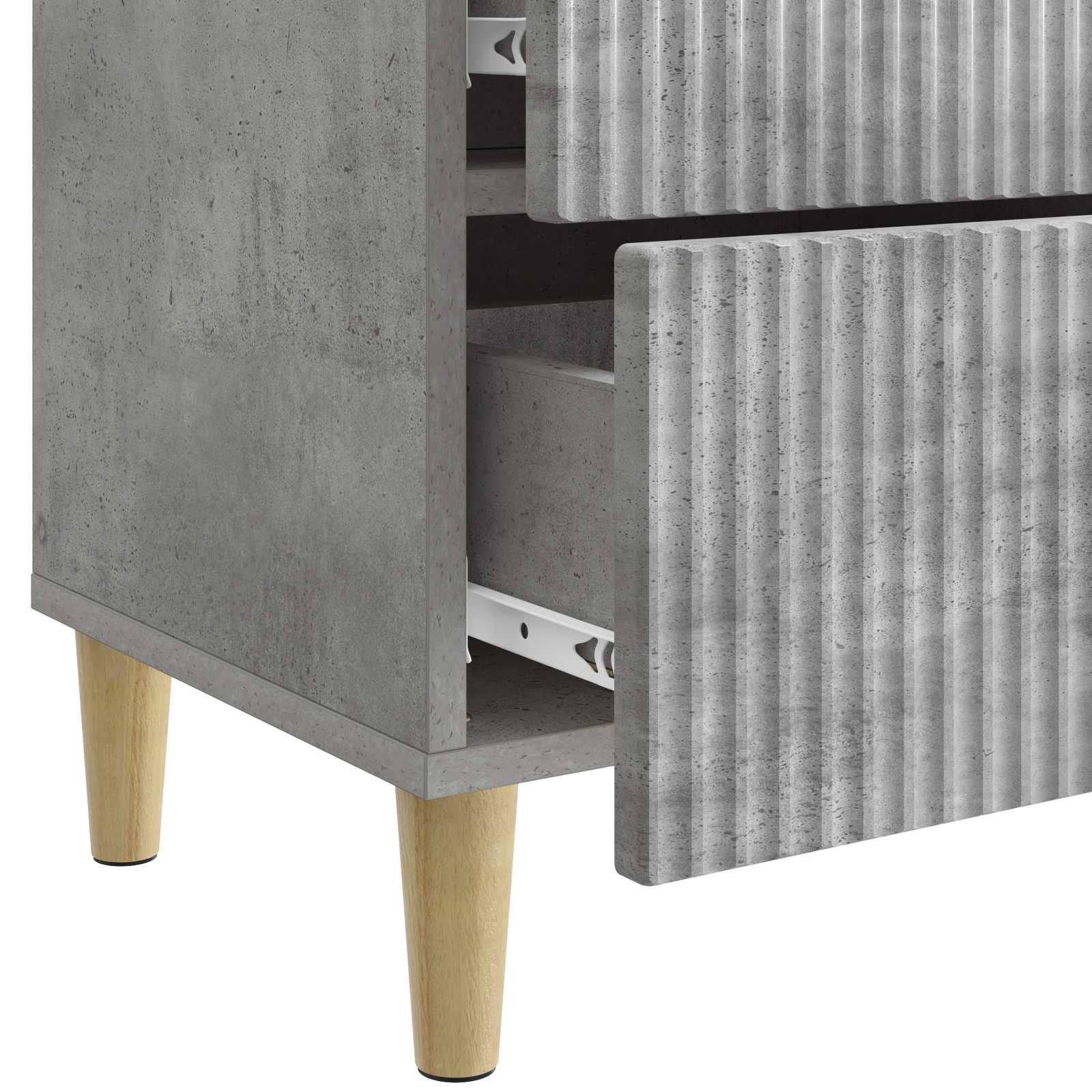 Nachttisch Betongrau 43 x 34,5 x 48 cm Holzwerkstoff
