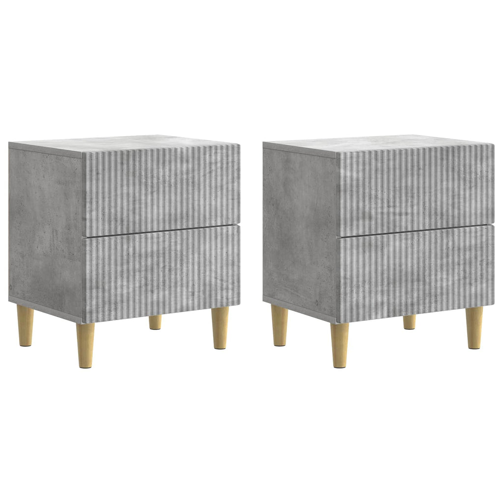 Nachttisch 2 pcs Betongrau 43 x 34,5 x 48 cm Holzwerkstoff
