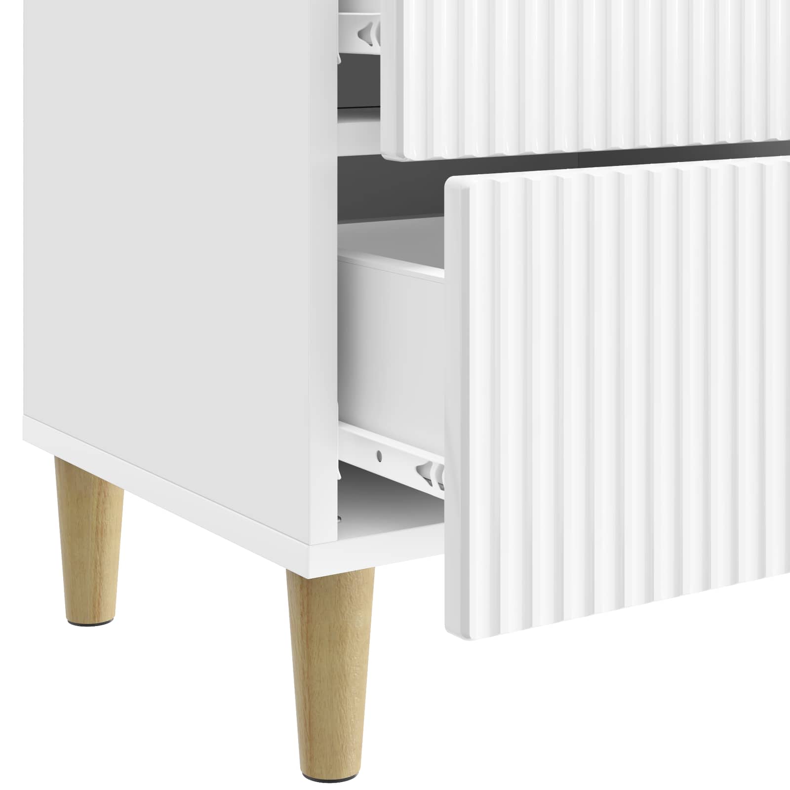 Nachttisch 2 pcs Hochglanz Weiß 43 x 34,5 x 48 cm Holzwerkstoff