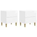 Nachttisch 2 pcs Hochglanz Weiß 43 x 34,5 x 48 cm Holzwerkstoff