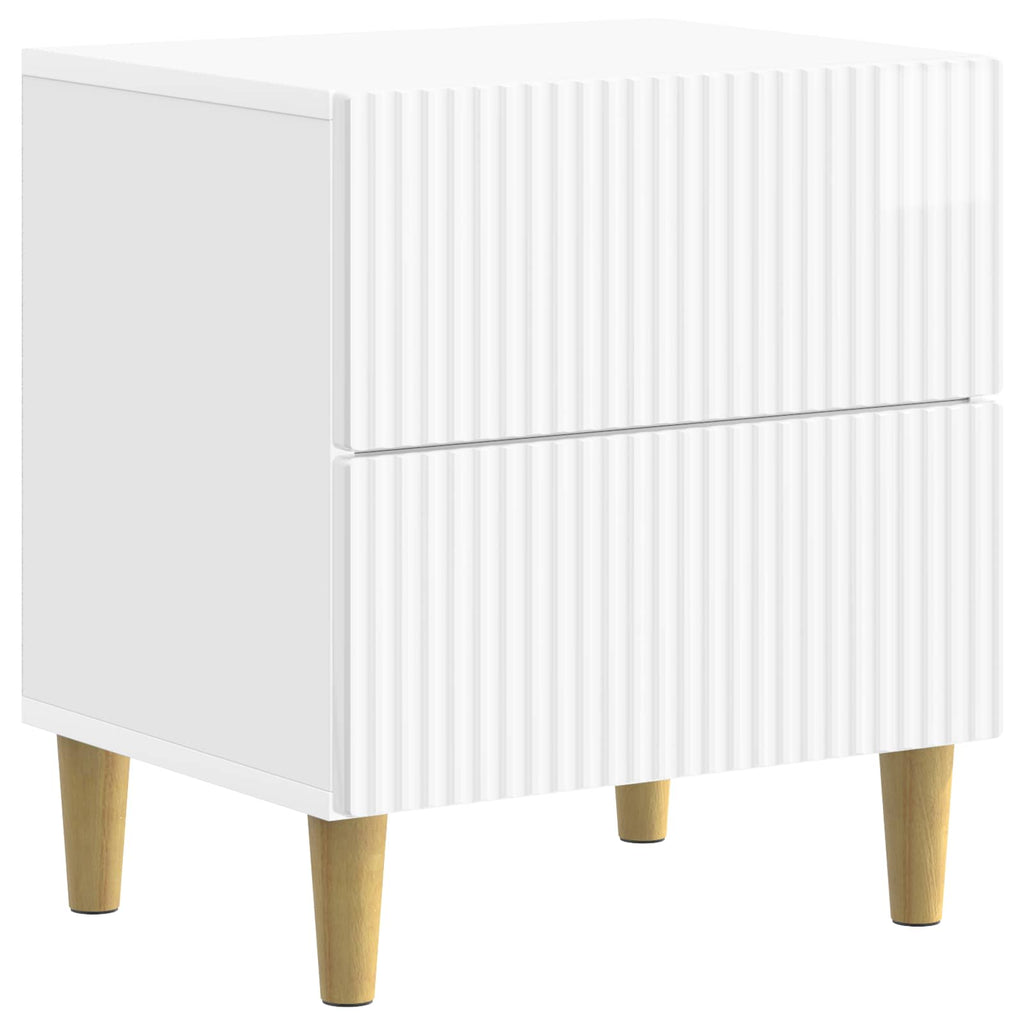 Nachttisch 2 pcs Hochglanz Weiß 43 x 34,5 x 48 cm Holzwerkstoff