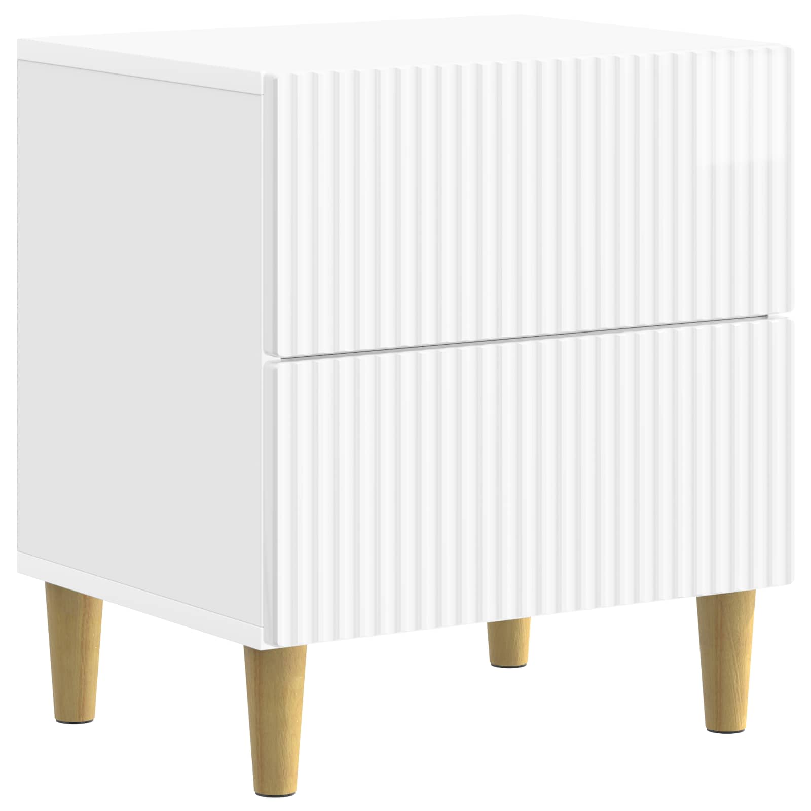 Nachttisch 2 pcs Hochglanz Weiß 43 x 34,5 x 48 cm Holzwerkstoff