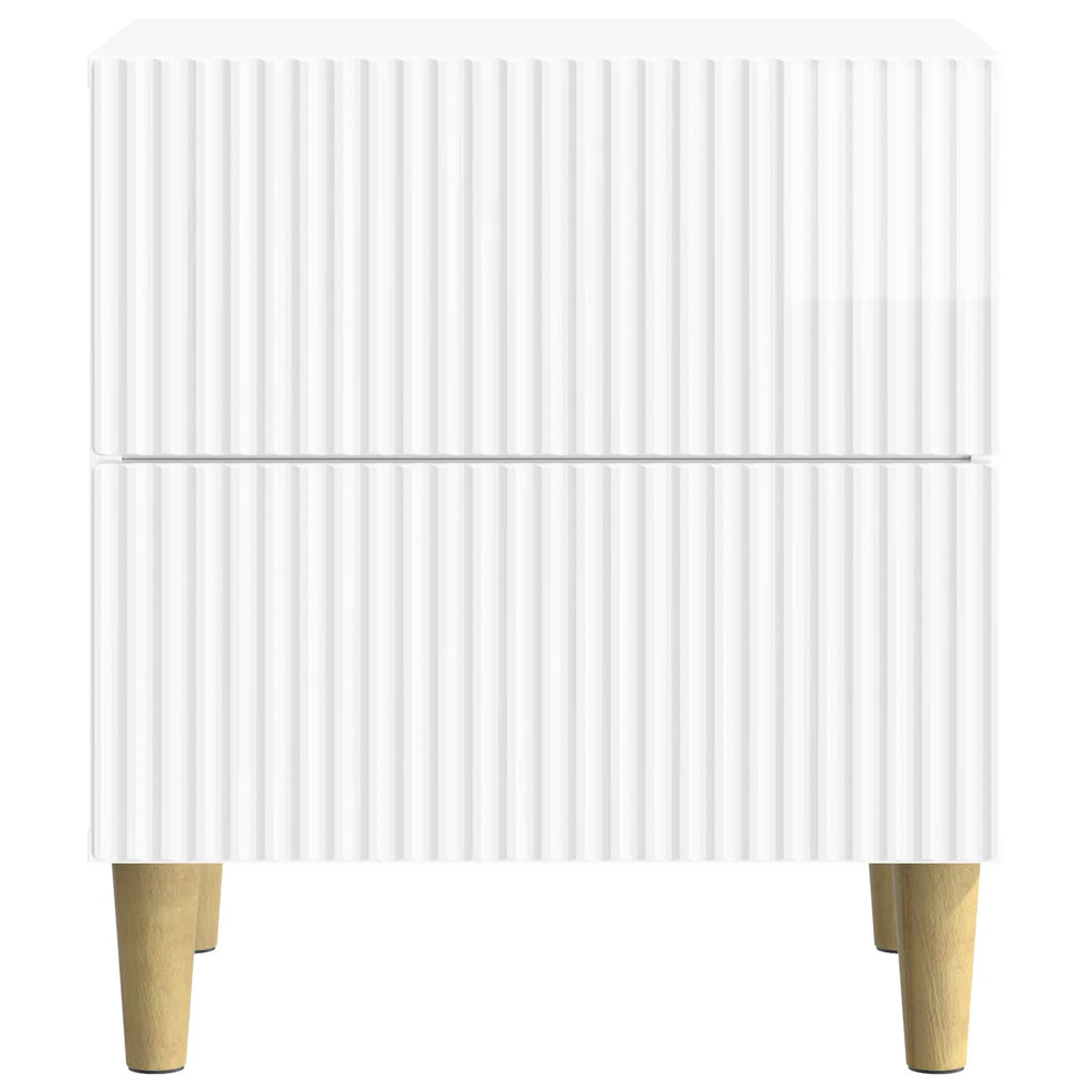 Nachttisch 2 pcs Hochglanz Weiß 43 x 34,5 x 48 cm Holzwerkstoff