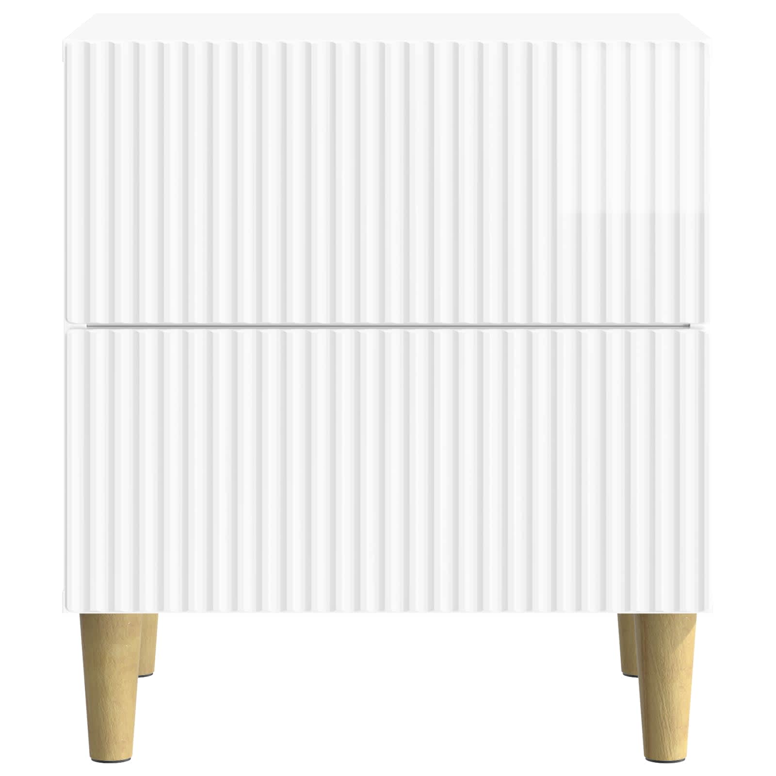 Nachttisch 2 pcs Hochglanz Weiß 43 x 34,5 x 48 cm Holzwerkstoff