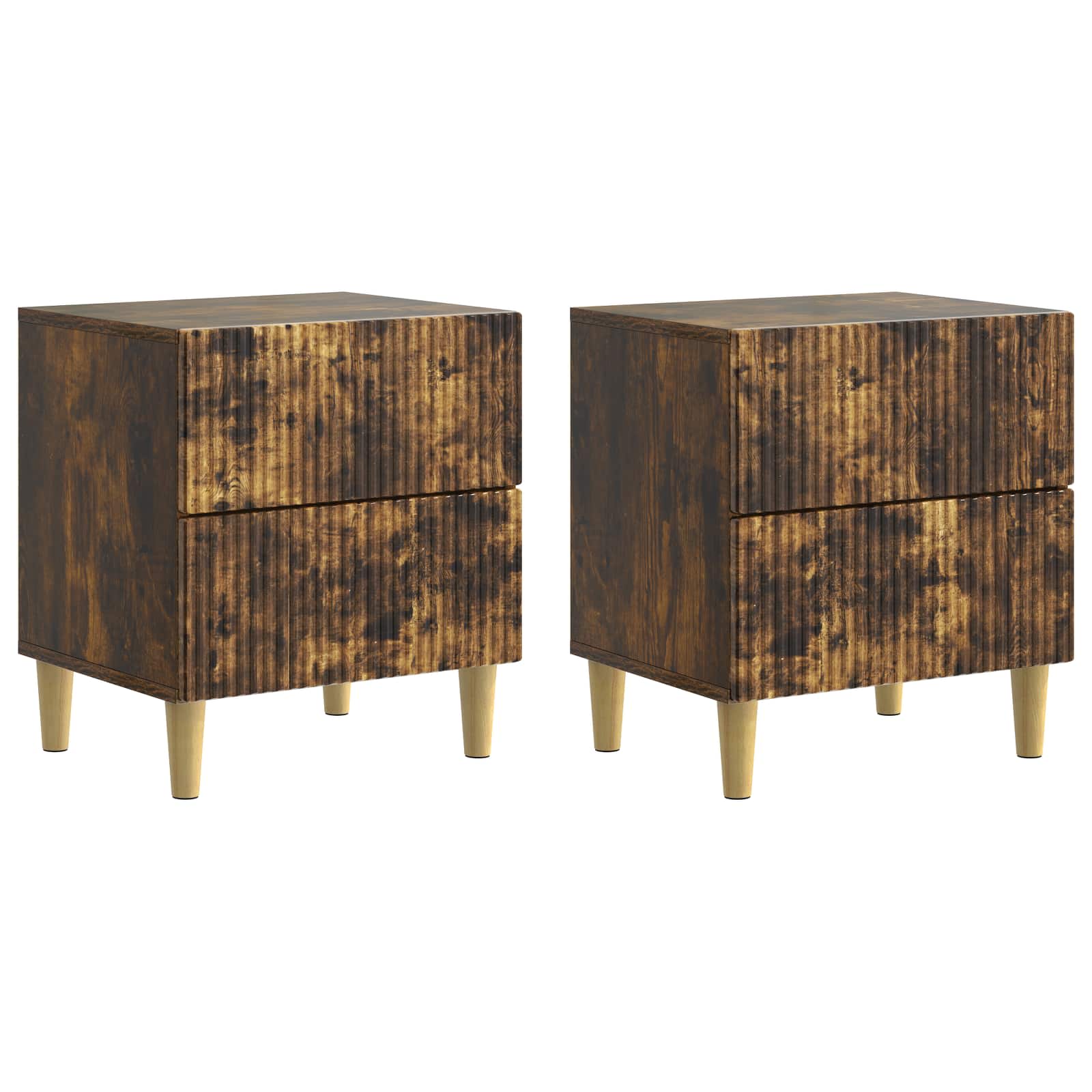 Nachttisch 2 pcs Geräucherte Eiche 43 x 34,5 x 48 cm