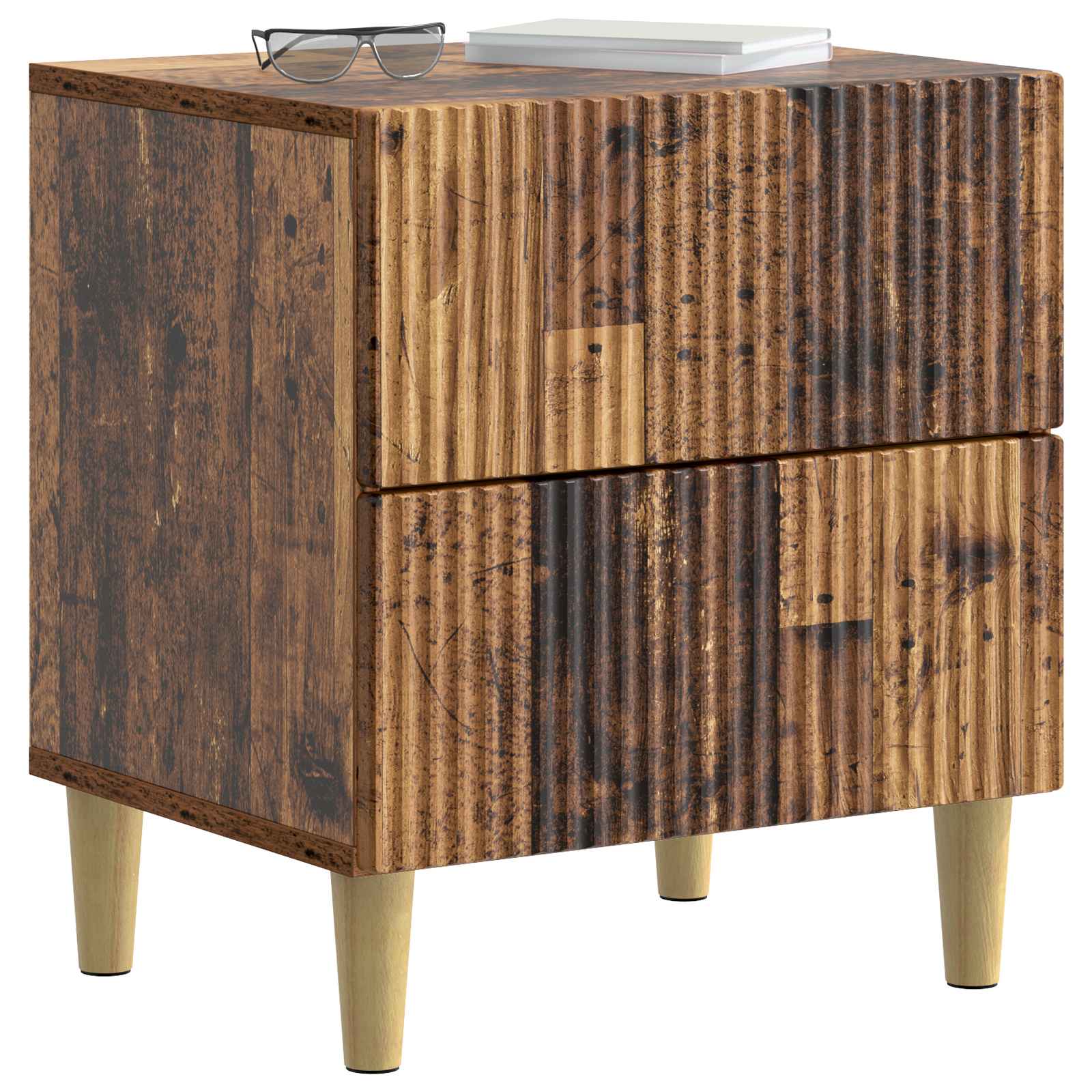 Nachttisch 2 pcs Altholz 43 x 34,5 x 48 cm Holzwerkstoff