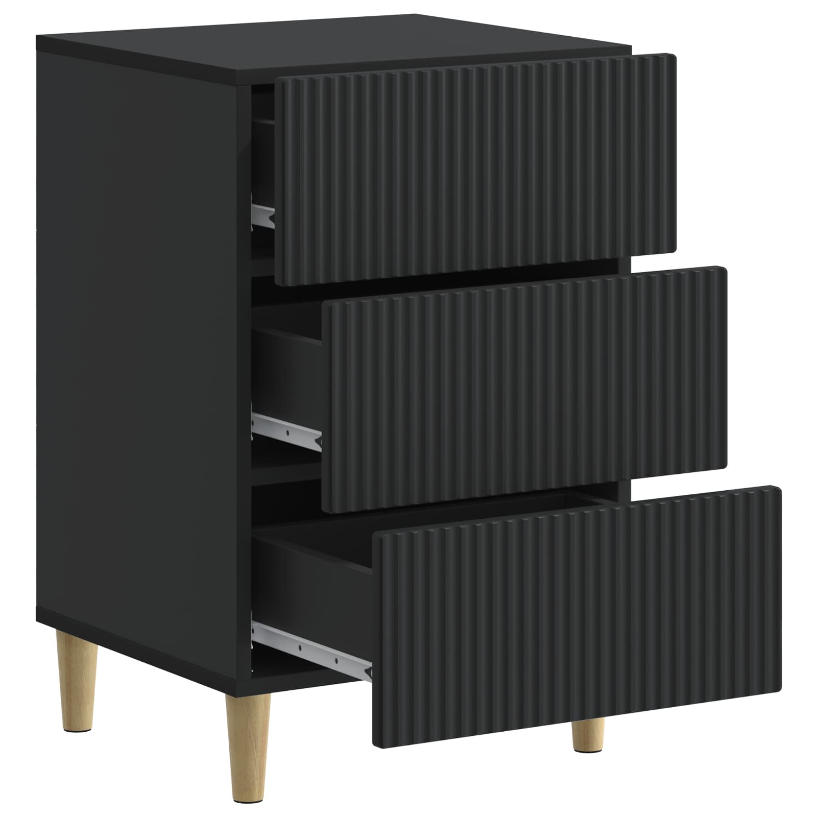 Nachttisch Schwarz 43 x 41 x 66,5 cm Holzwerkstoff