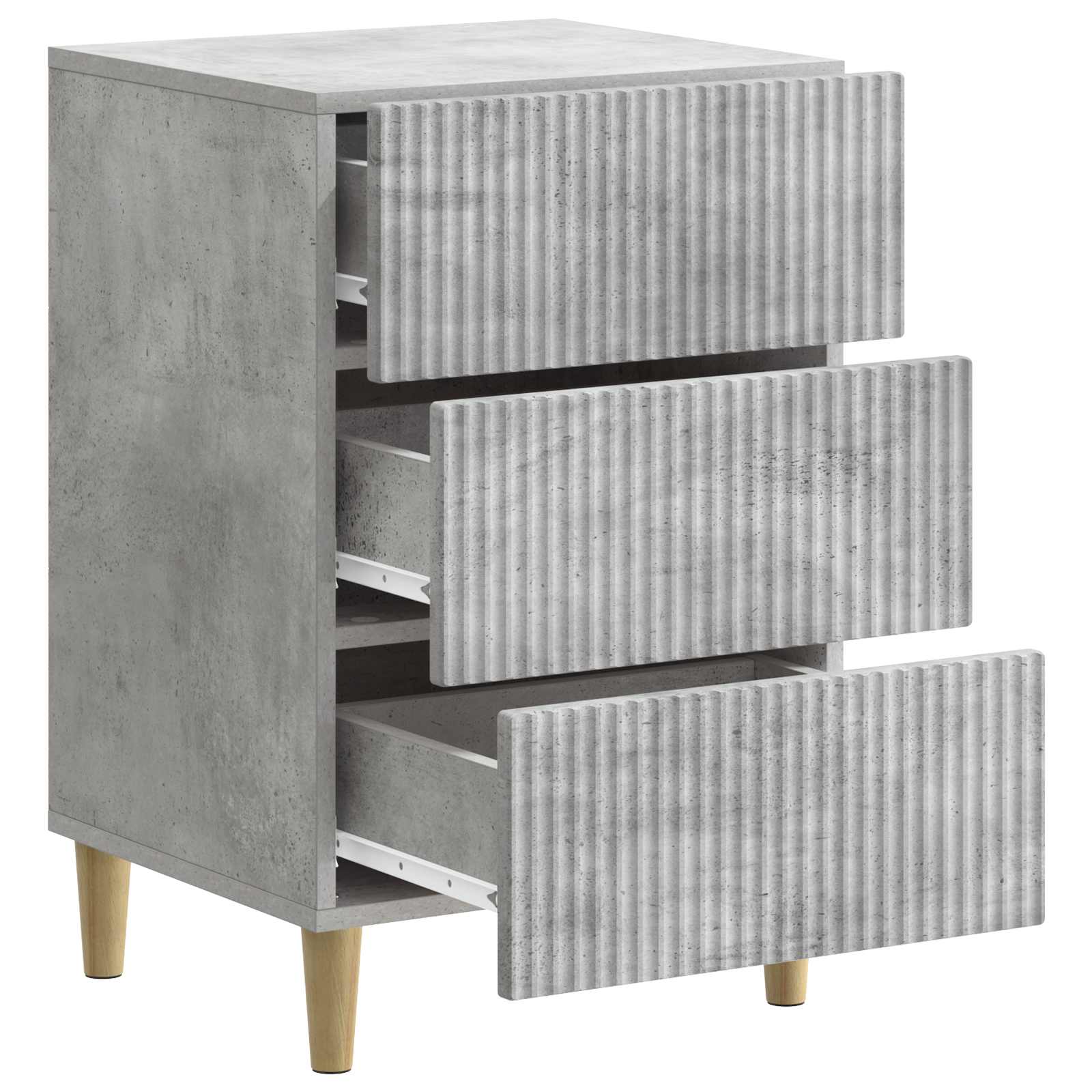 Nachttisch Betongrau 43 x 41 x 66,5 cm Holzwerkstoff