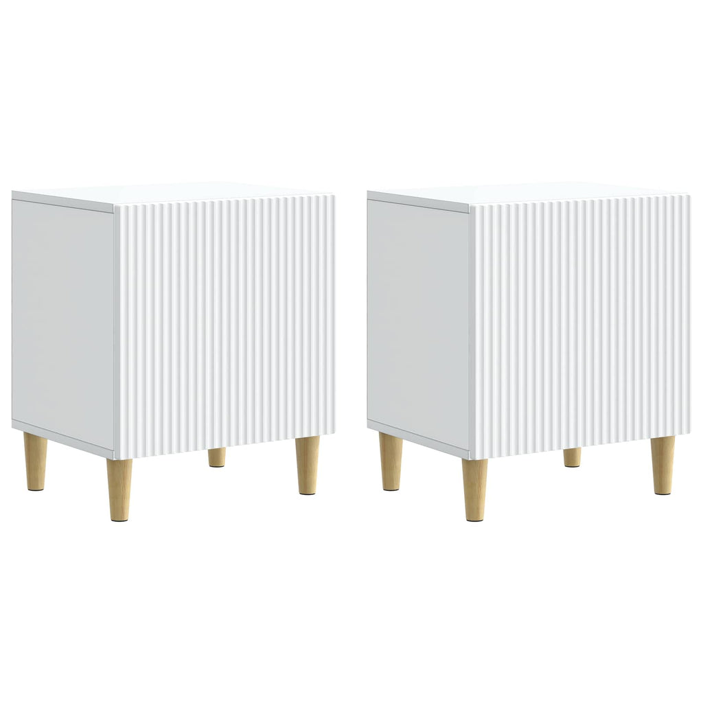 Nachttisch 2 pcs Weiß 43 x 34,5 x 50 cm Holzwerkstoff
