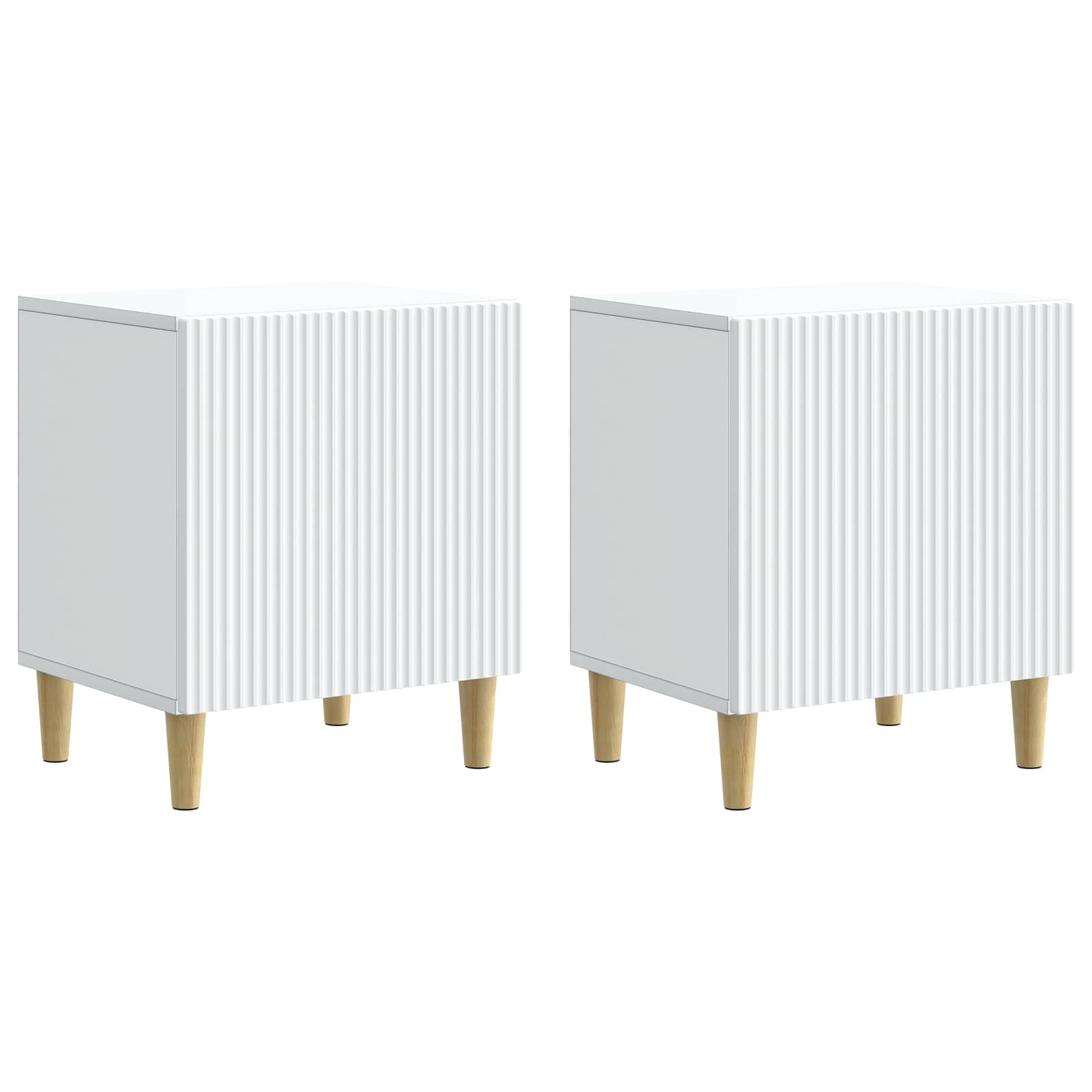 Nachttisch 2 pcs Weiß 43 x 34,5 x 50 cm Holzwerkstoff