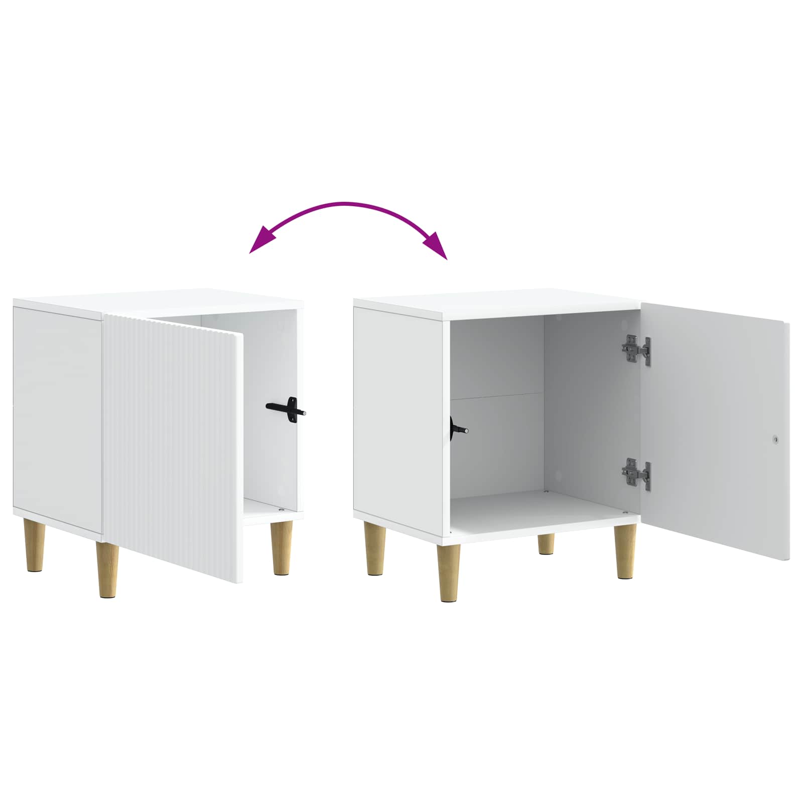 Nachttisch 2 pcs Weiß 43 x 34,5 x 50 cm Holzwerkstoff