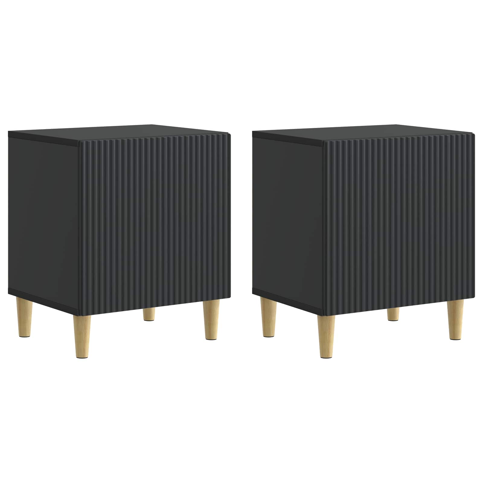 Nachttisch 2 pcs Schwarz 43 x 34,5 x 50 cm Holzwerkstoff