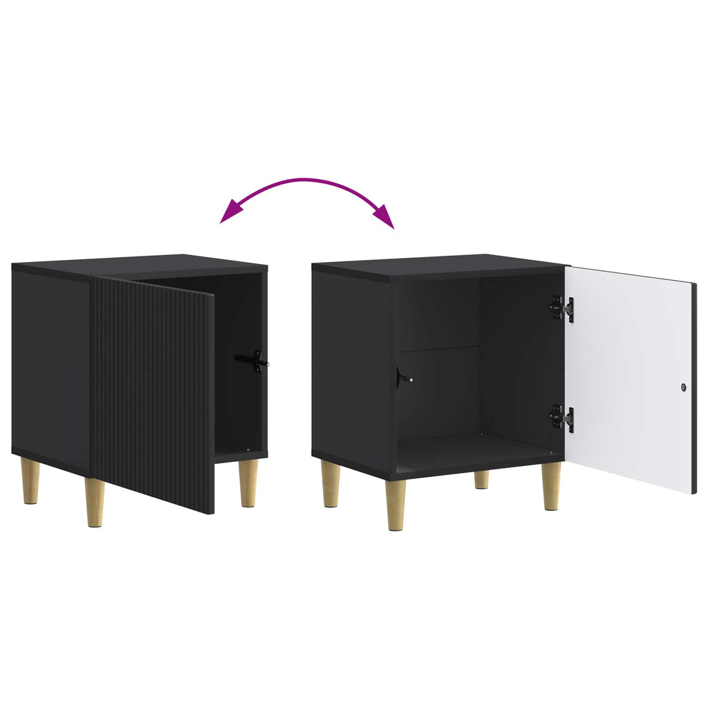 Nachttisch 2 pcs Schwarz 43 x 34,5 x 50 cm Holzwerkstoff