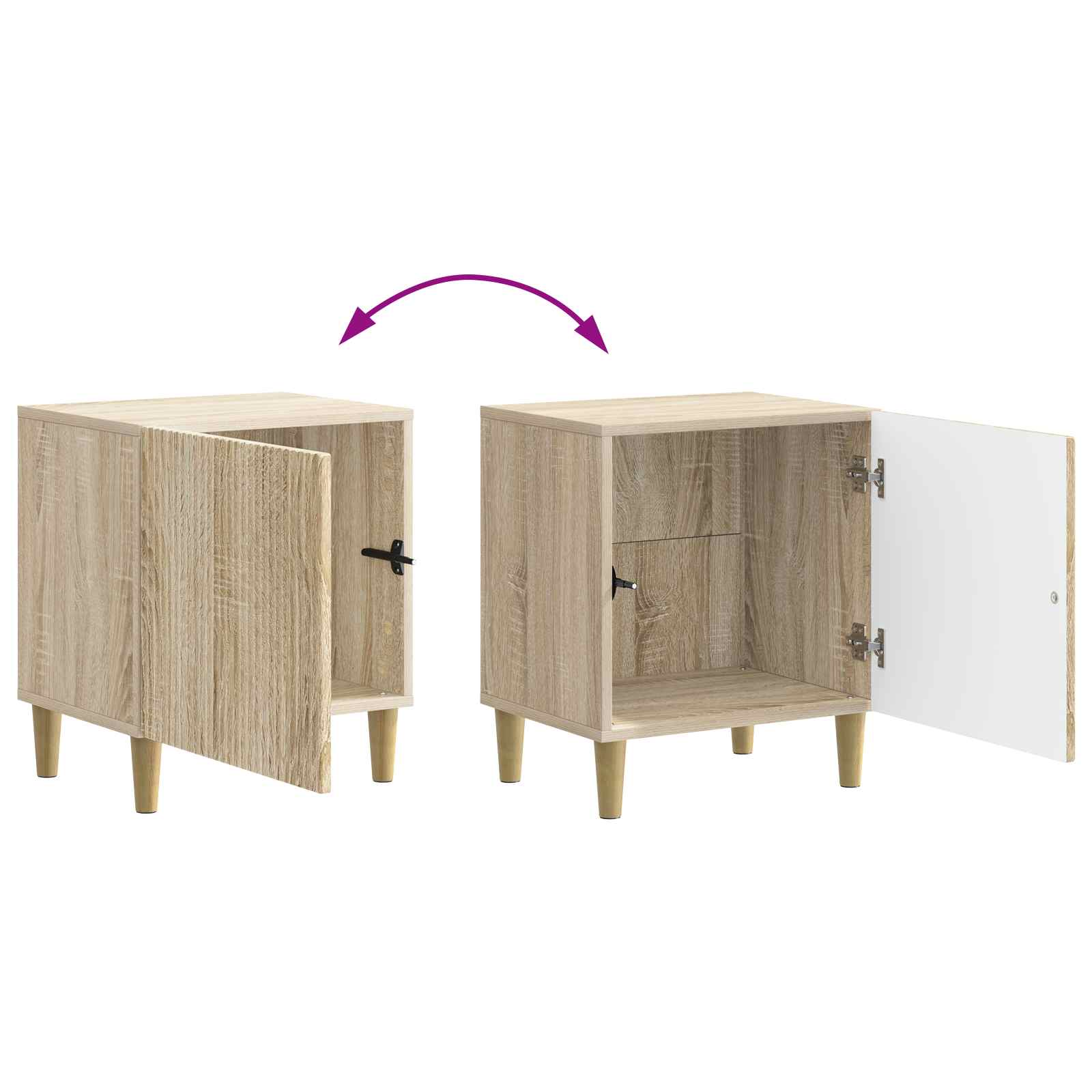 Nachttisch 2 pcs Sonoma-Eiche 43 x 34,5 x 50 cm Holzwerkstoff