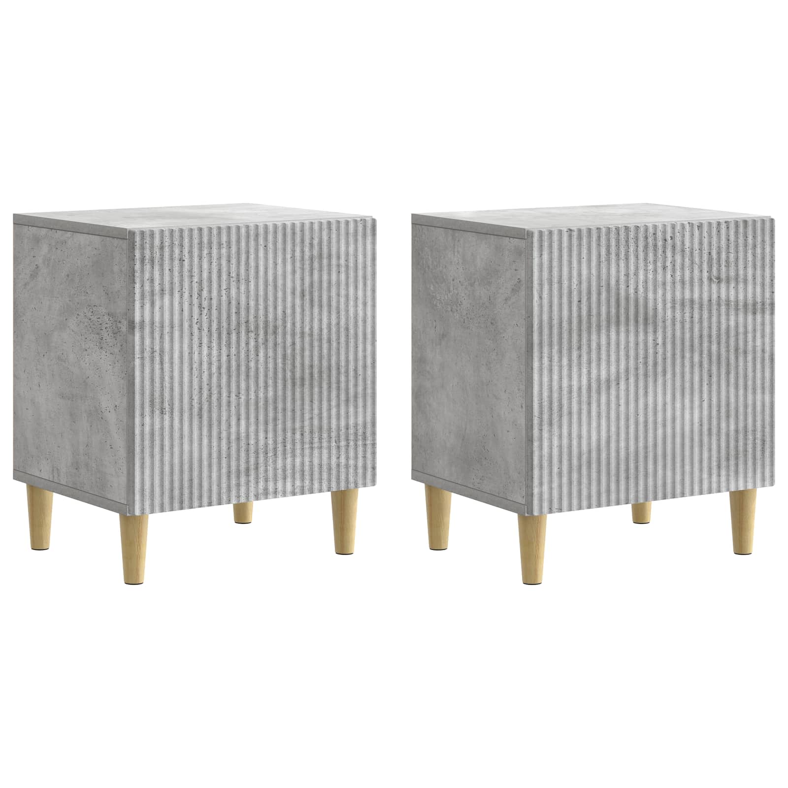 Nachttisch 2 pcs Betongrau 43 x 34,5 x 50 cm Holzwerkstoff