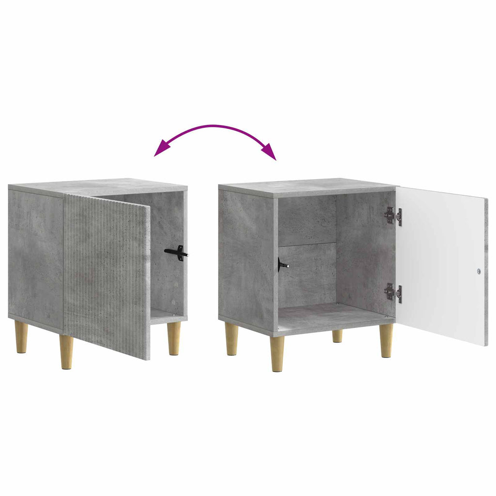 Nachttisch 2 pcs Betongrau 43 x 34,5 x 50 cm Holzwerkstoff
