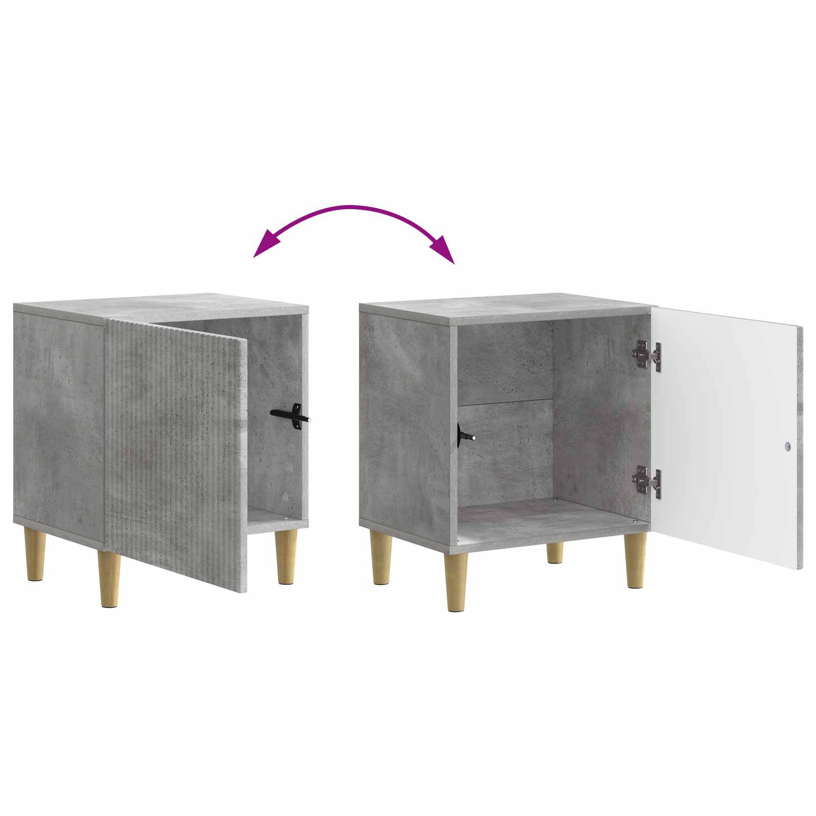 Nachttisch 2 pcs Betongrau 43 x 34,5 x 50 cm Holzwerkstoff