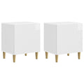 Nachttisch 2 pcs Hochglanz Weiß 43 x 34,5 x 50 cm Holzwerkstoff