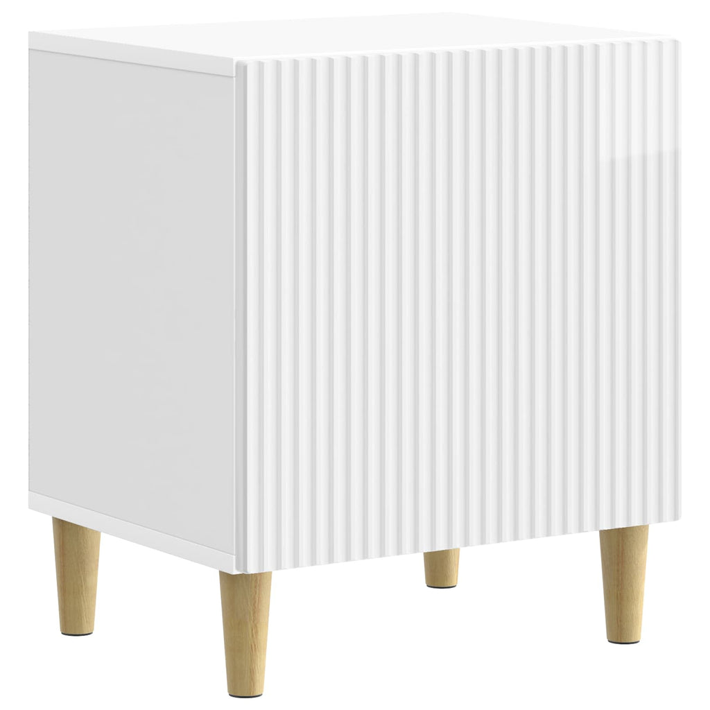 Nachttisch 2 pcs Hochglanz Weiß 43 x 34,5 x 50 cm Holzwerkstoff