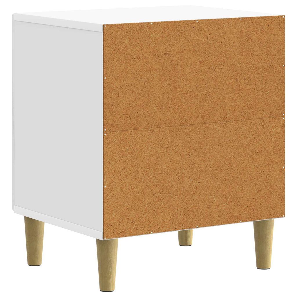 Nachttisch 2 pcs Hochglanz Weiß 43 x 34,5 x 50 cm Holzwerkstoff