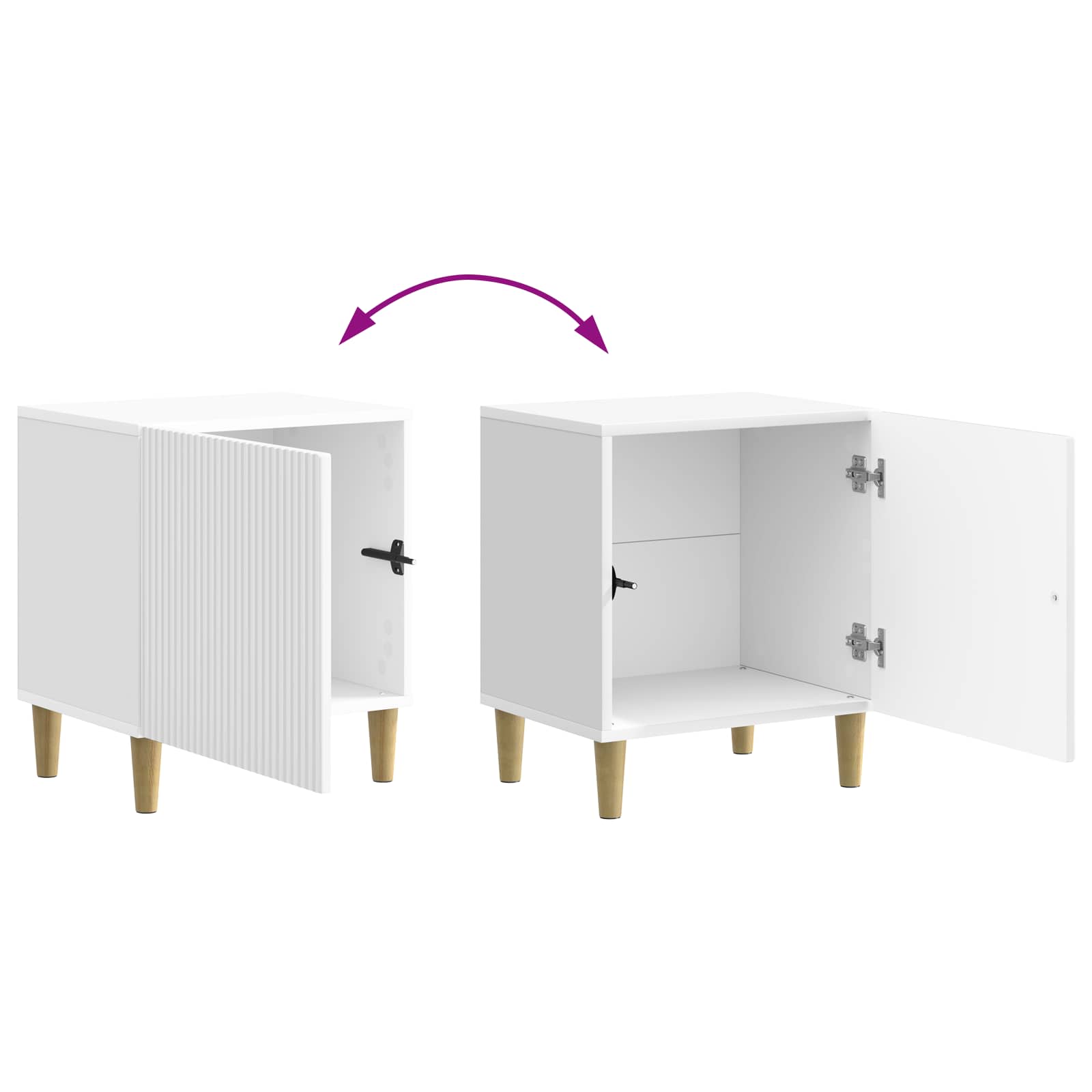 Nachttisch 2 pcs Hochglanz Weiß 43 x 34,5 x 50 cm Holzwerkstoff