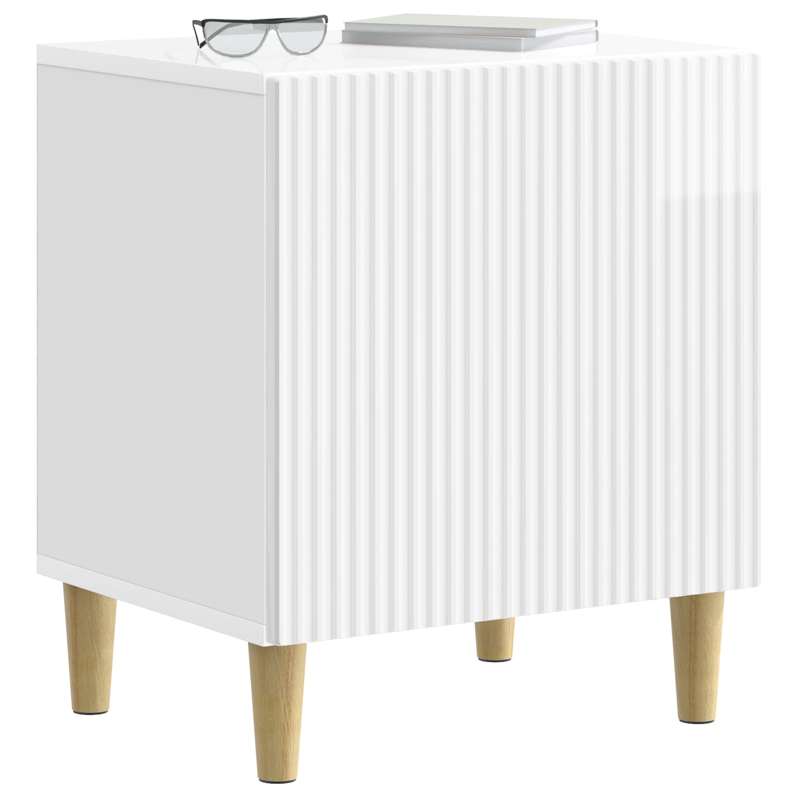 Nachttisch 2 pcs Hochglanz Weiß 43 x 34,5 x 50 cm Holzwerkstoff