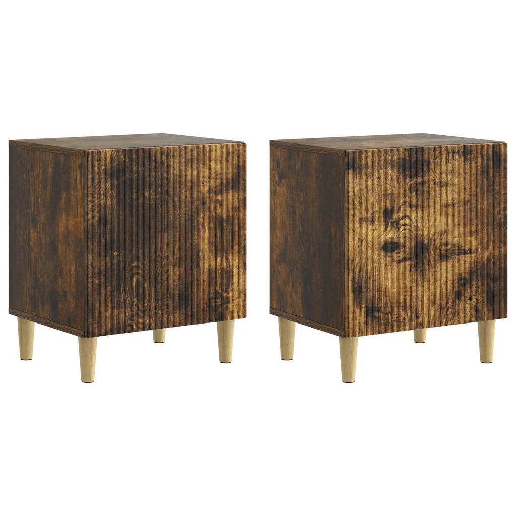 Nachttisch 2 pcs Geräucherte Eiche 43 x 34,5 x 50 cm