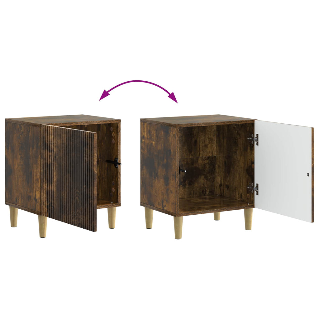 Nachttisch 2 pcs Geräucherte Eiche 43 x 34,5 x 50 cm