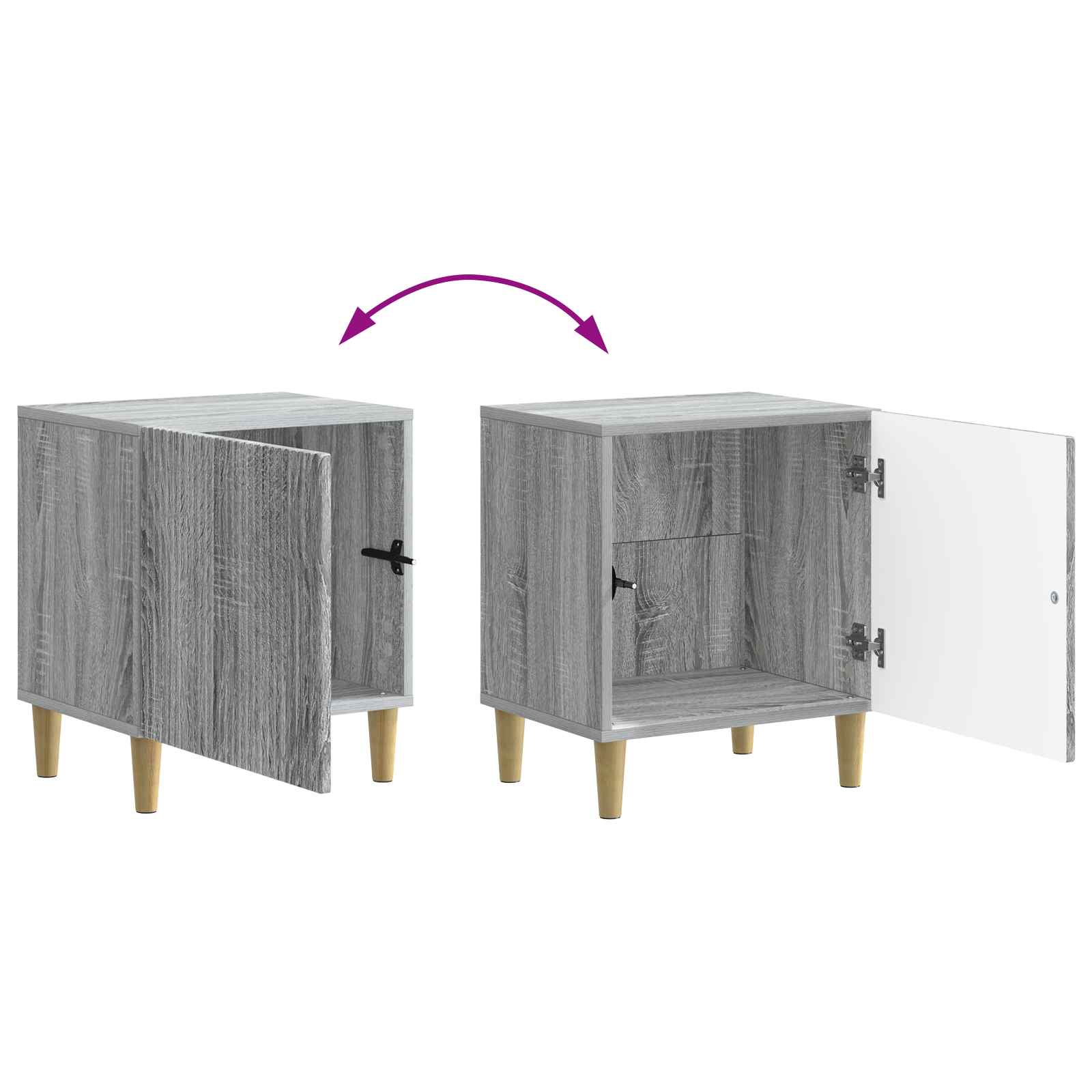 Nachttisch 2 pcs Graues Sonoma 43 x 34,5 x 50 cm Holzwerkstoff