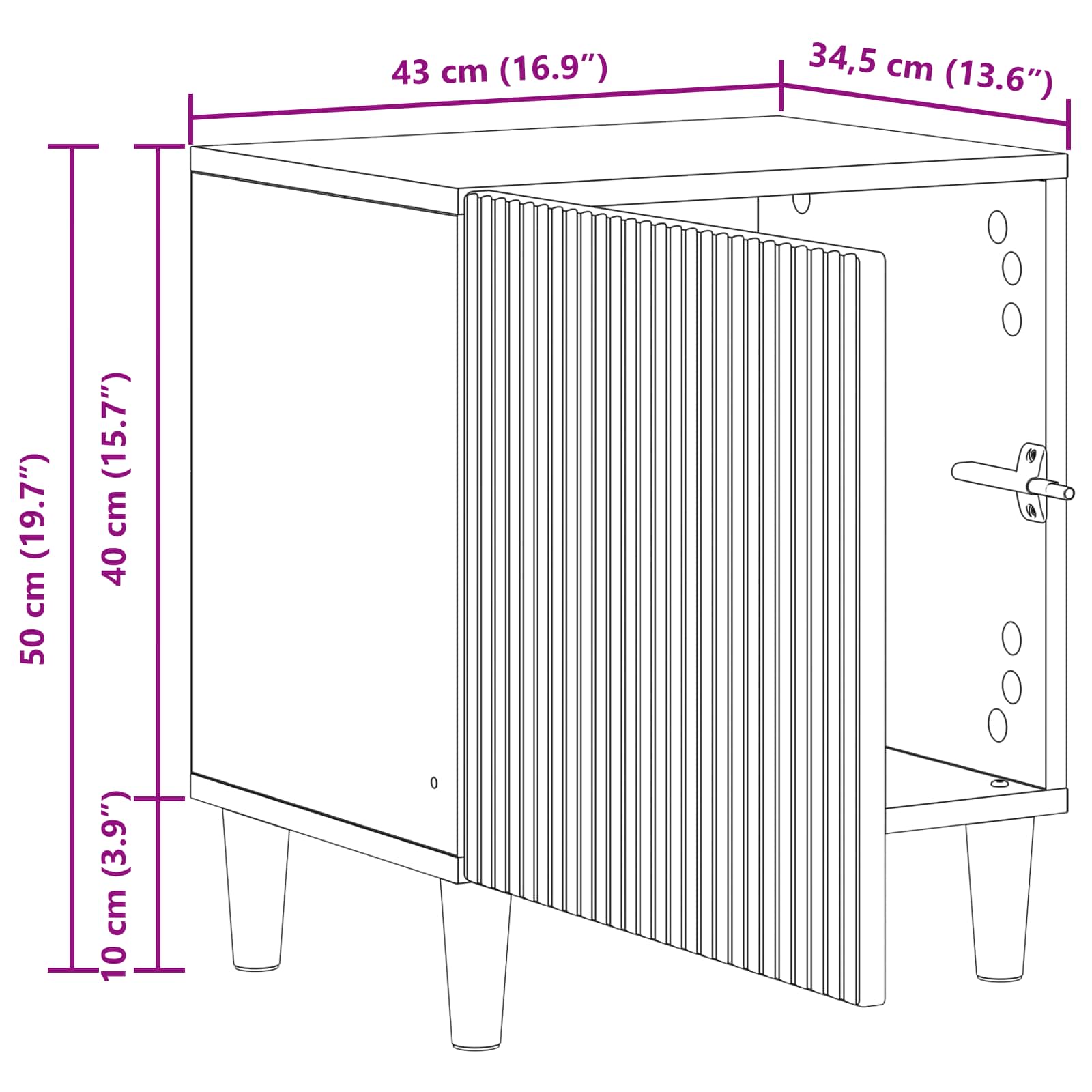 Nachttisch 2 pcs Graues Sonoma 43 x 34,5 x 50 cm Holzwerkstoff