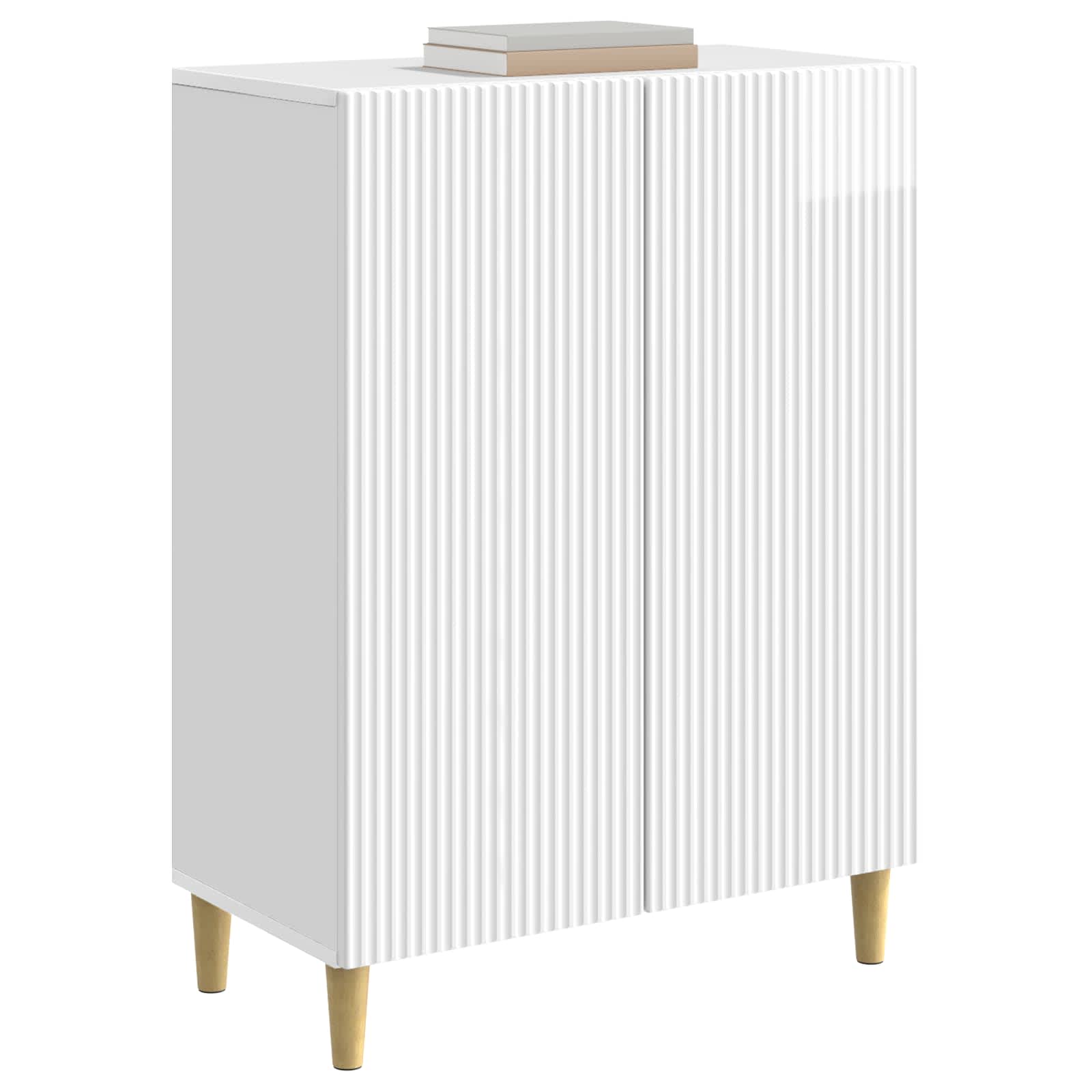 Sideboard Hochglanz Weiß 66 x 34,5 x 90 cm Holzwerkstoff