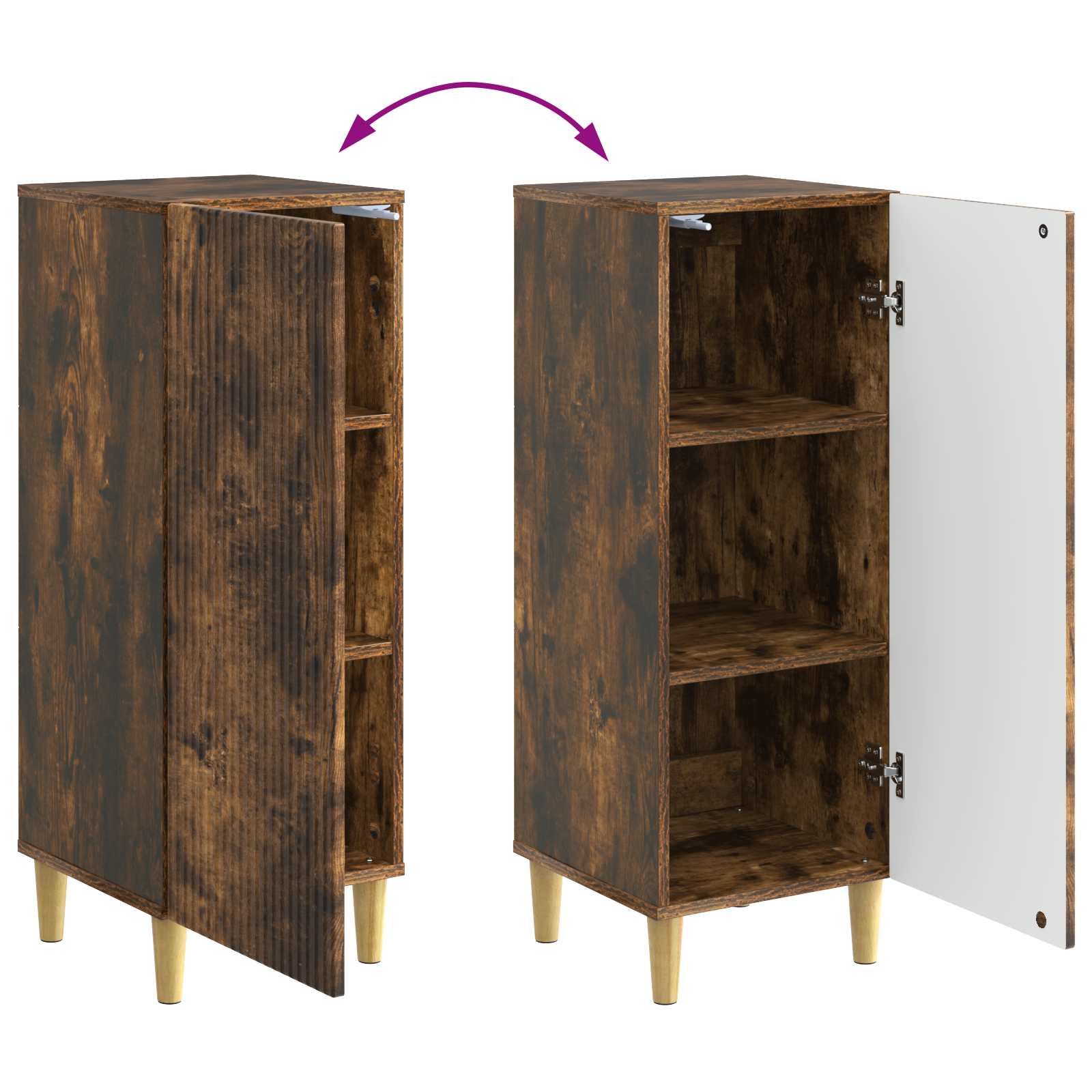 Sideboard Geräucherte Eiche 33 x 34,5 x 90 cm Holzwerkstoff