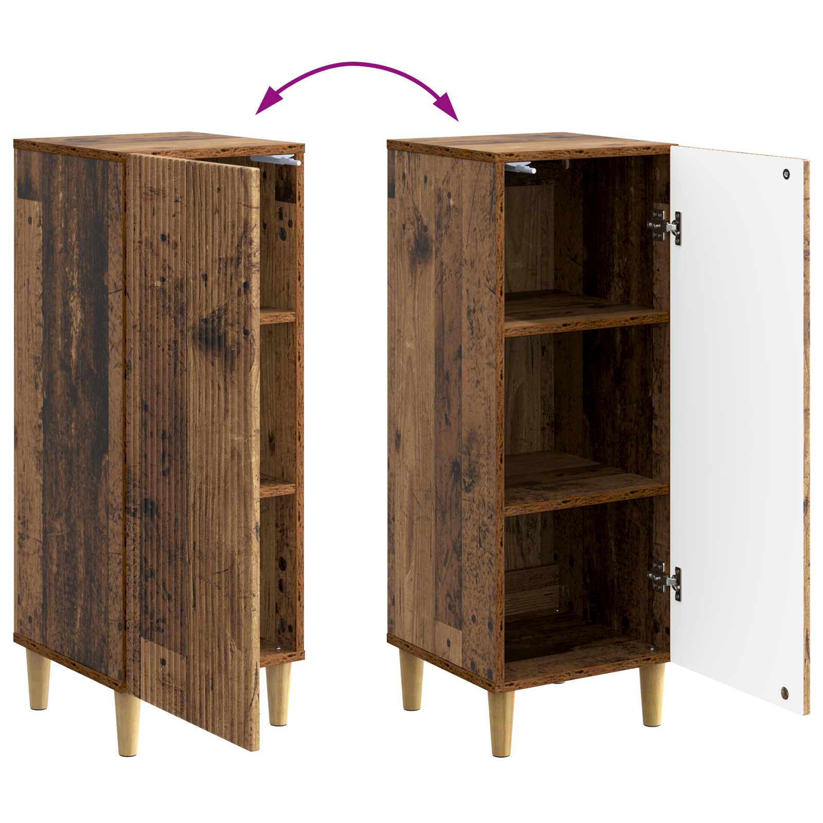 Sideboard Altholz 33 x 34,5 x 90 cm Holzwerkstoff