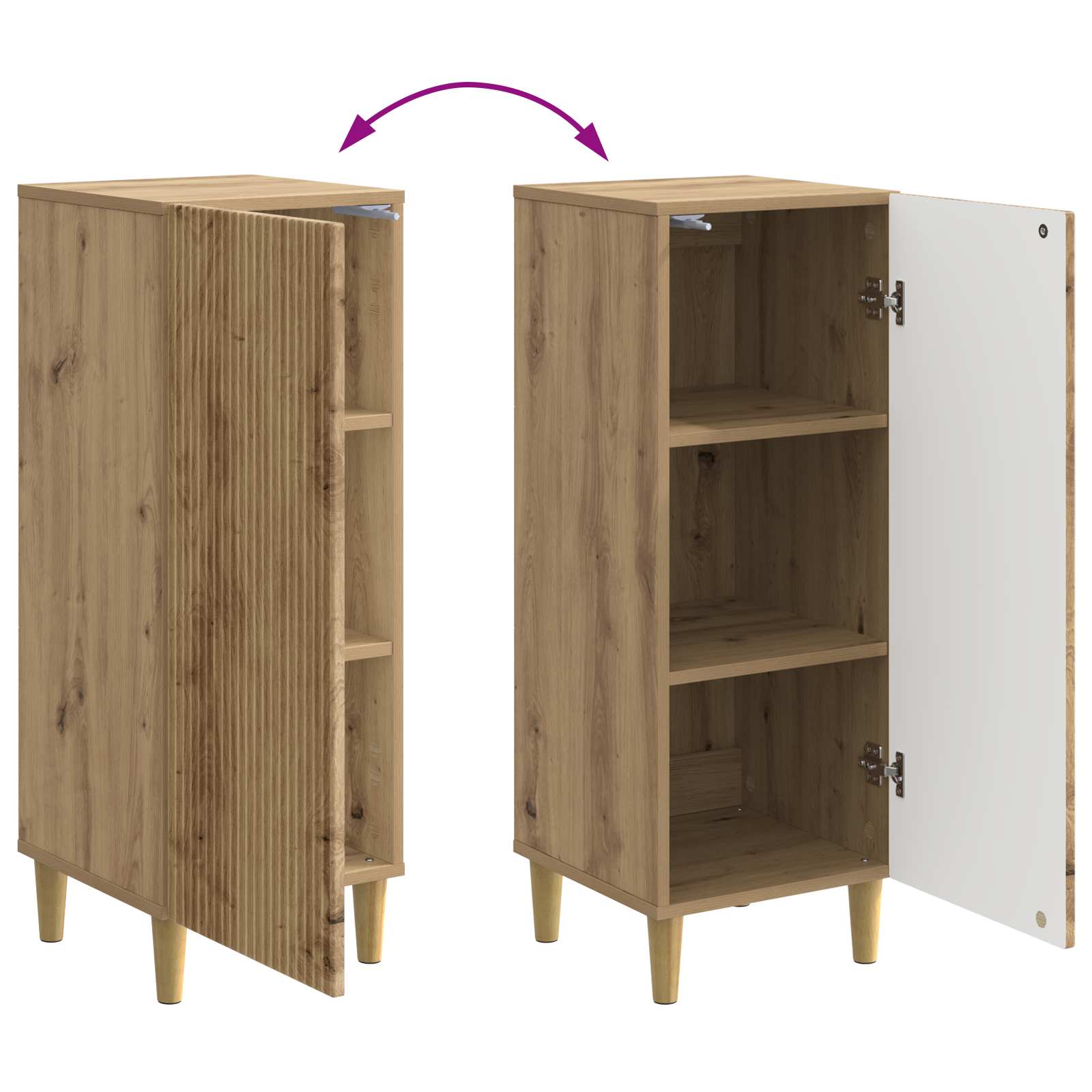 Sideboard Artisan-Eiche 33 x 34,5 x 90 cm Holzwerkstoff