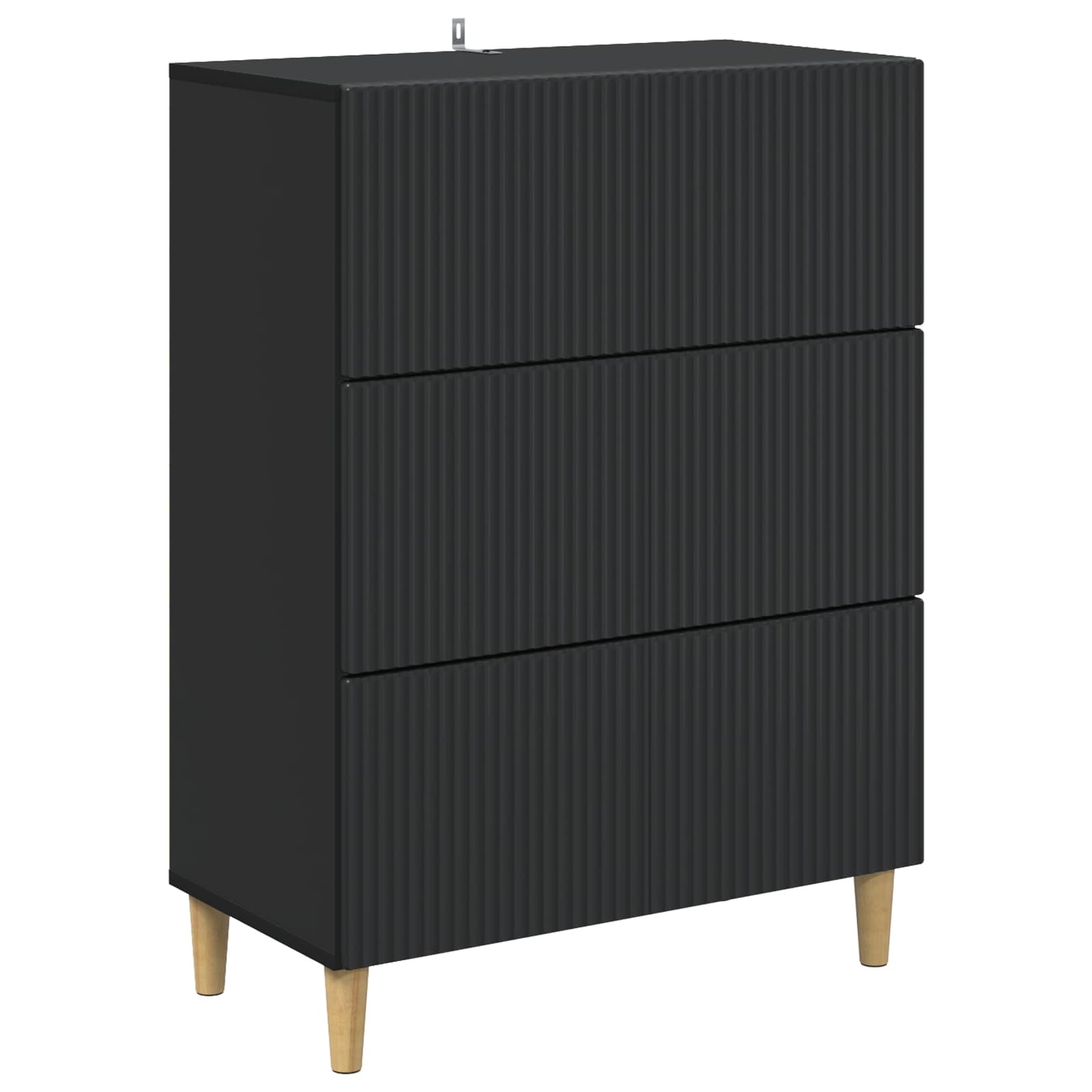 Schubladenschrank Schwarz 66 x 34,5 x 90 cm Holzwerkstoff