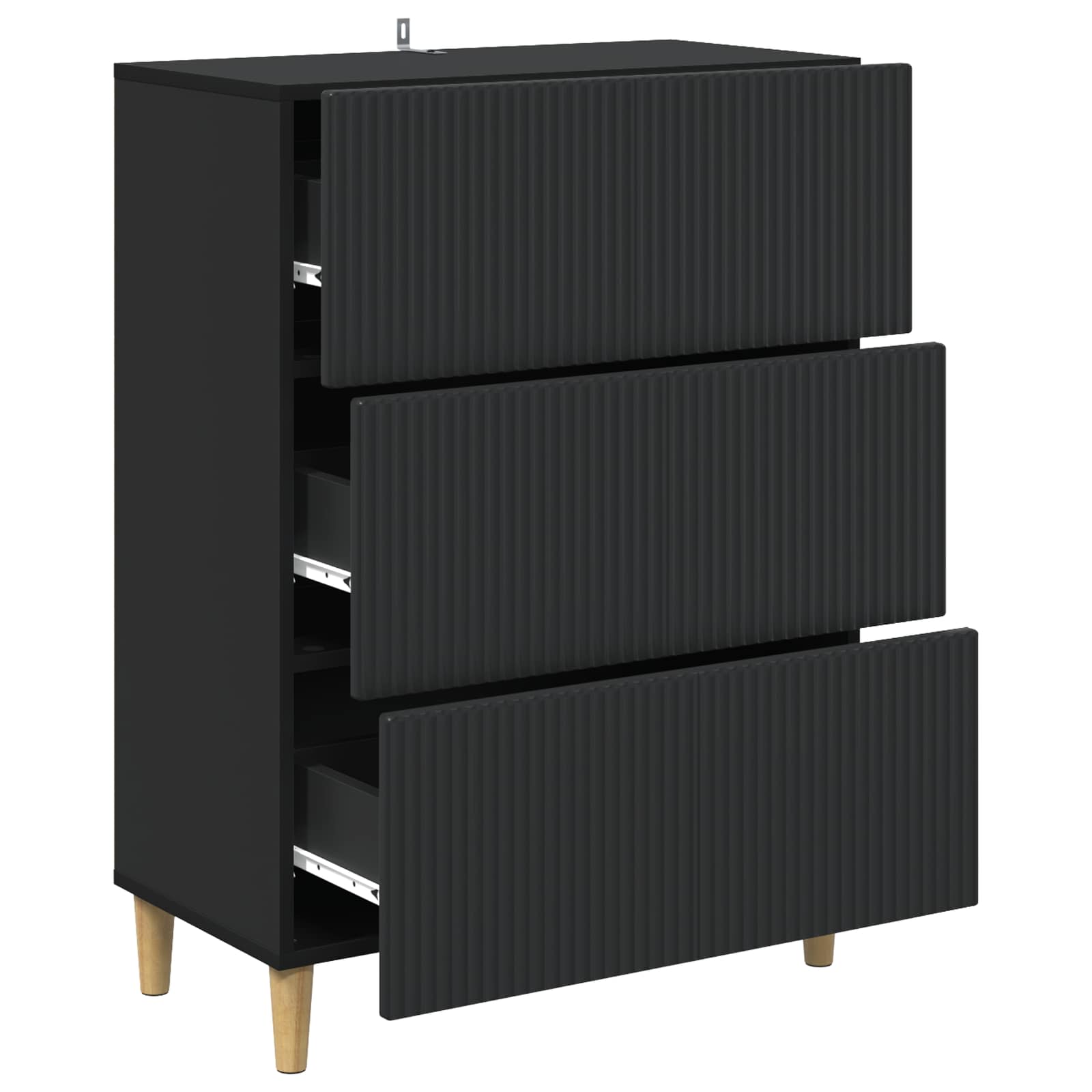 Schubladenschrank Schwarz 66 x 34,5 x 90 cm Holzwerkstoff