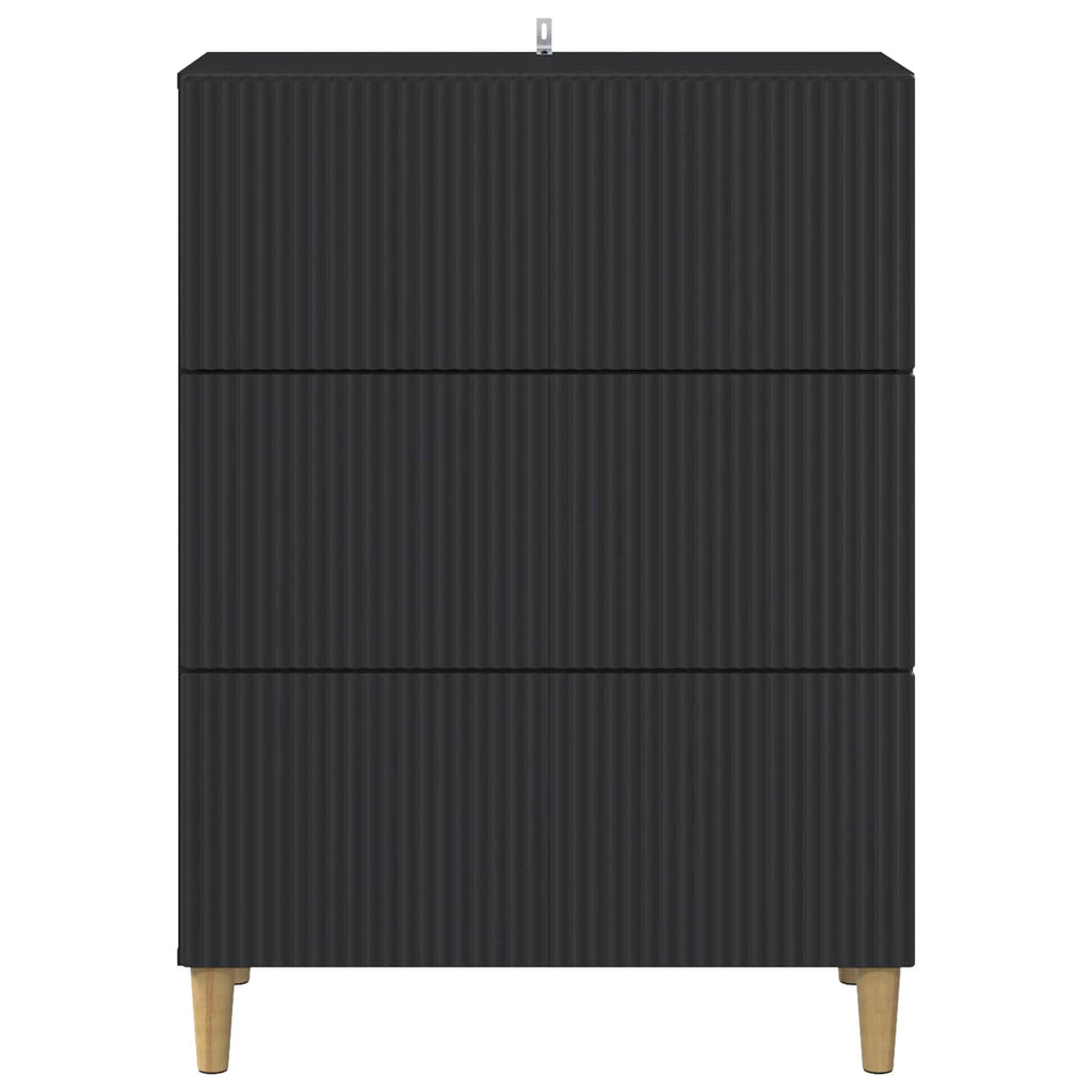 Schubladenschrank Schwarz 66 x 34,5 x 90 cm Holzwerkstoff