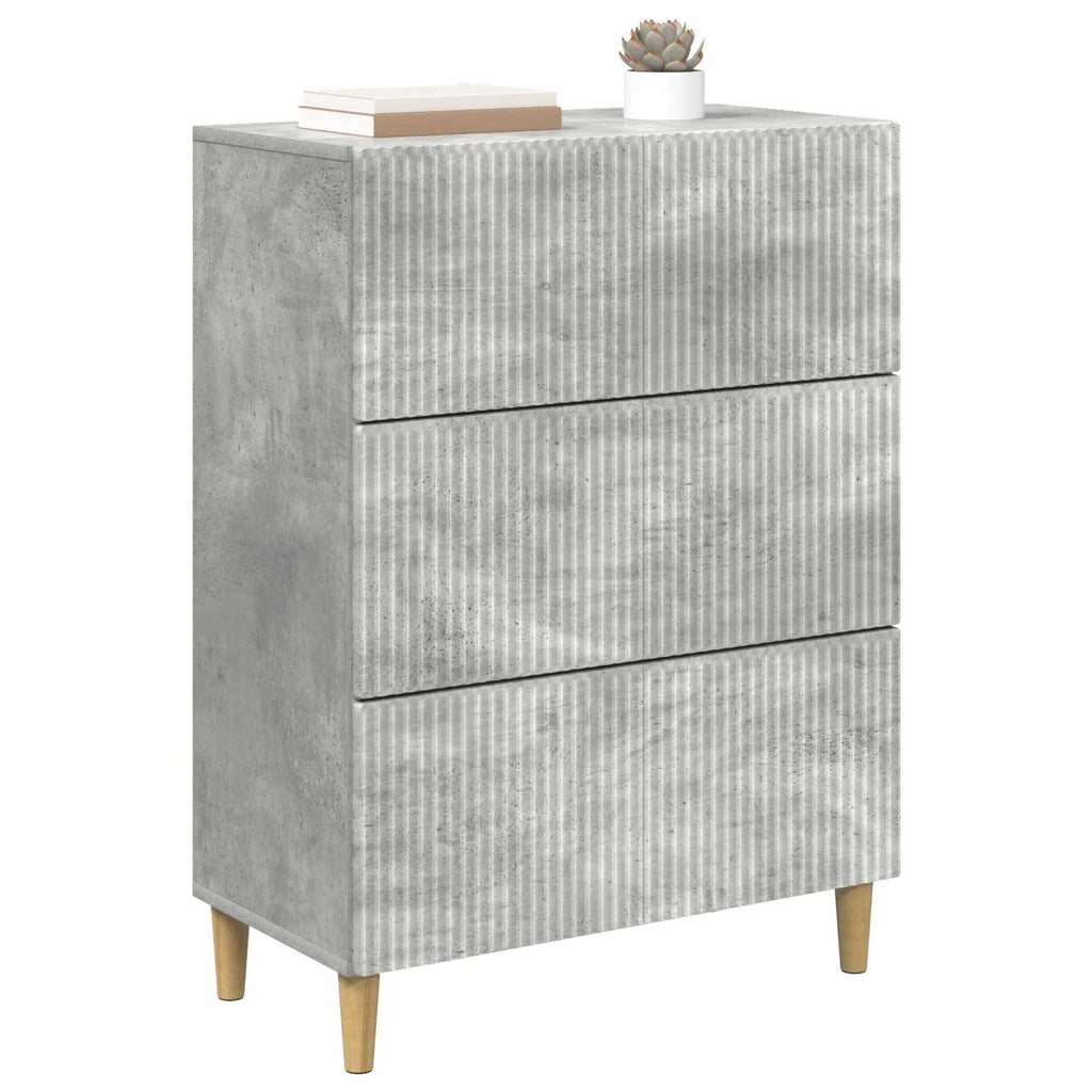Schubladenschrank Betongrau 66 x 34,5 x 90 cm Holzwerkstoff