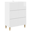 Schubladenschrank Hochglanz Weiß 66 x 34,5 x 90 cm