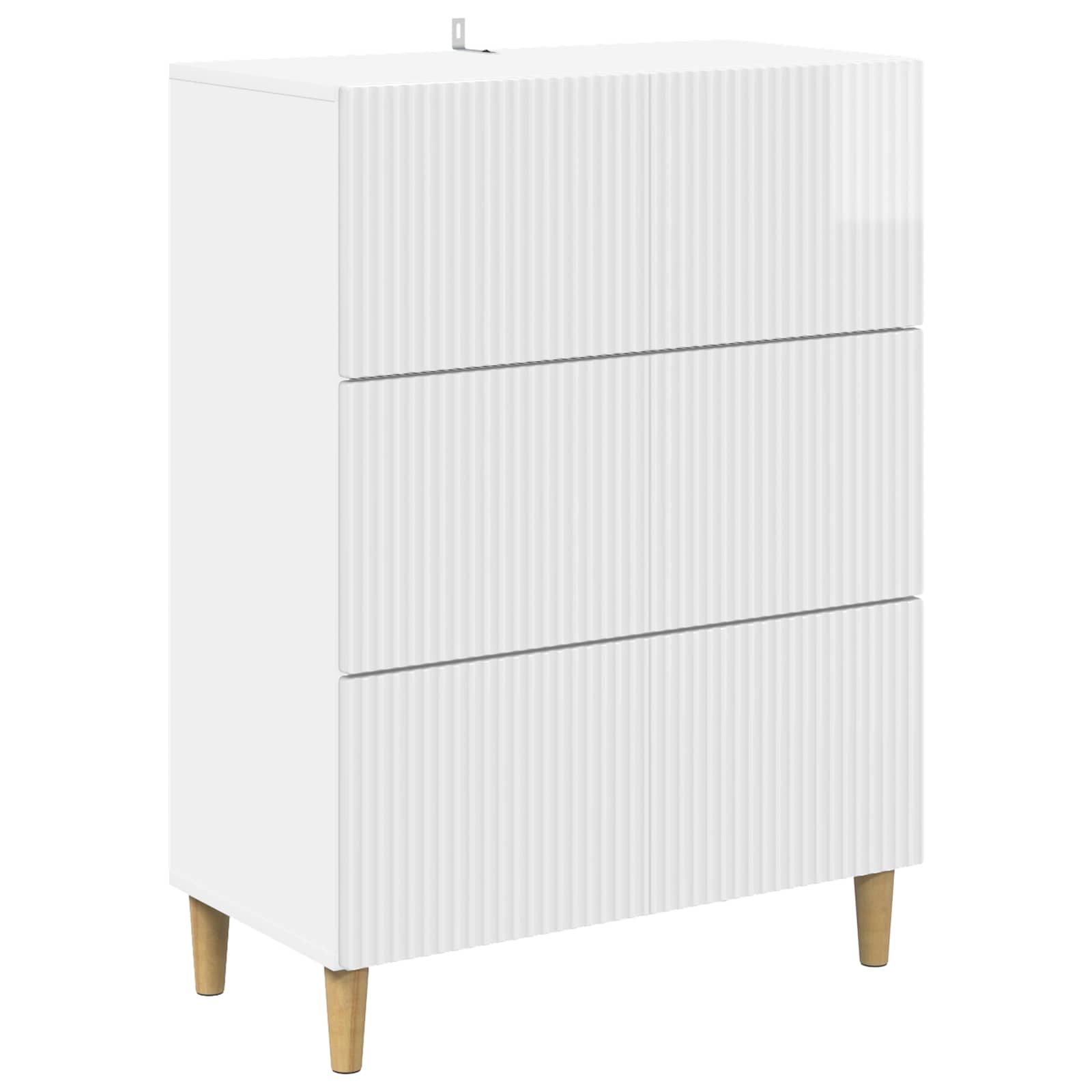 Schubladenschrank Hochglanz Weiß 66 x 34,5 x 90 cm
