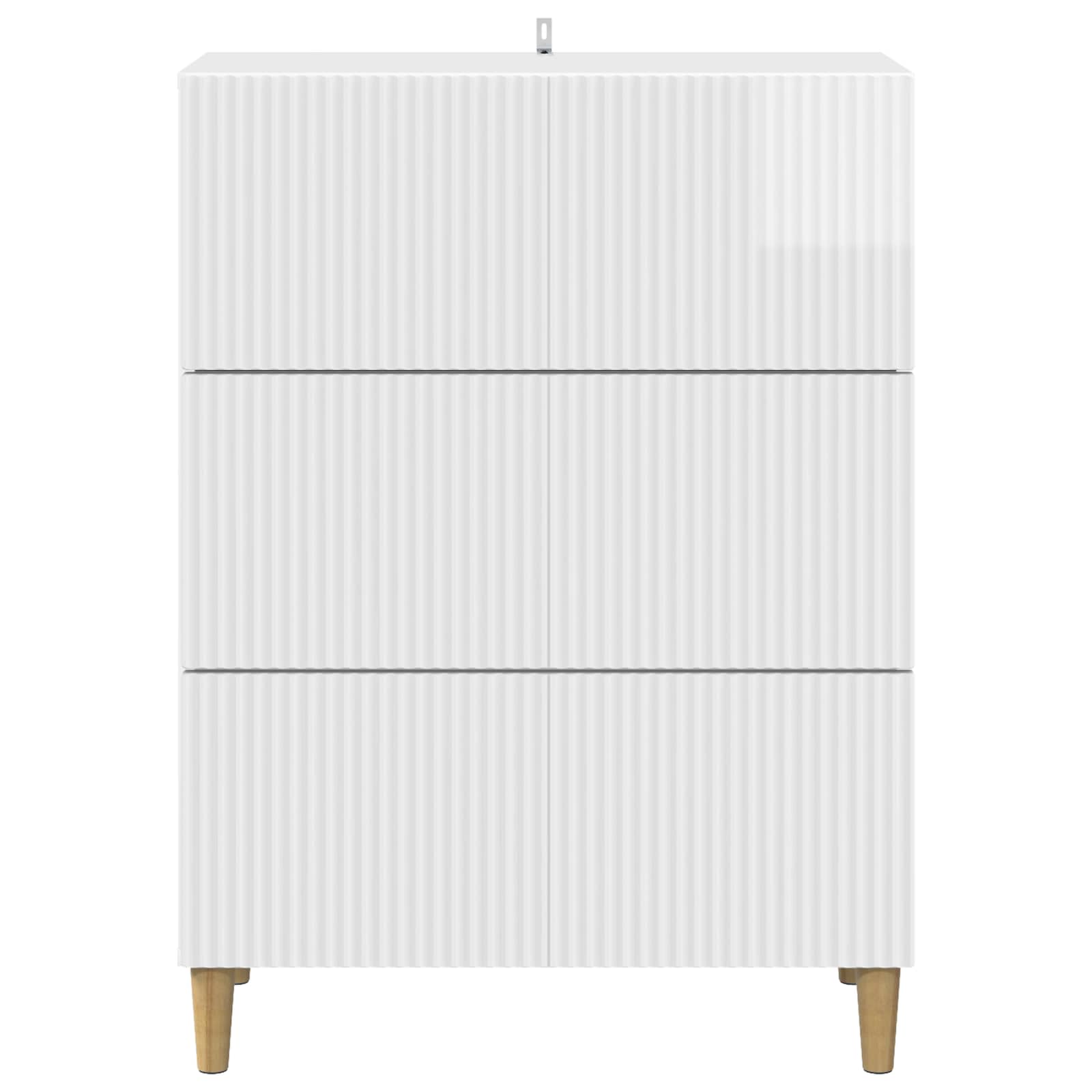 Schubladenschrank Hochglanz Weiß 66 x 34,5 x 90 cm