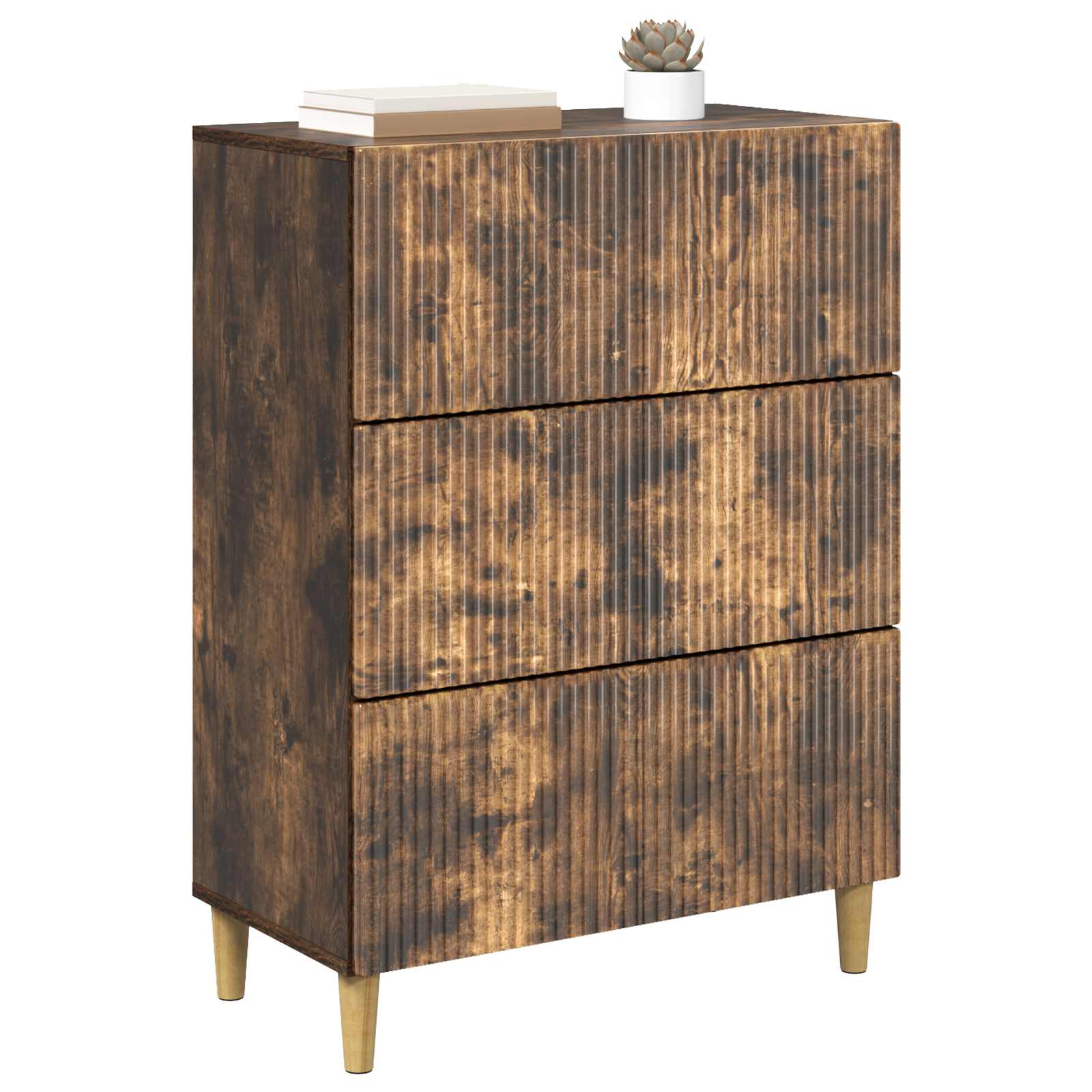 Schubladenschrank Geräucherte Eiche 66 x 34,5 x 90 cm
